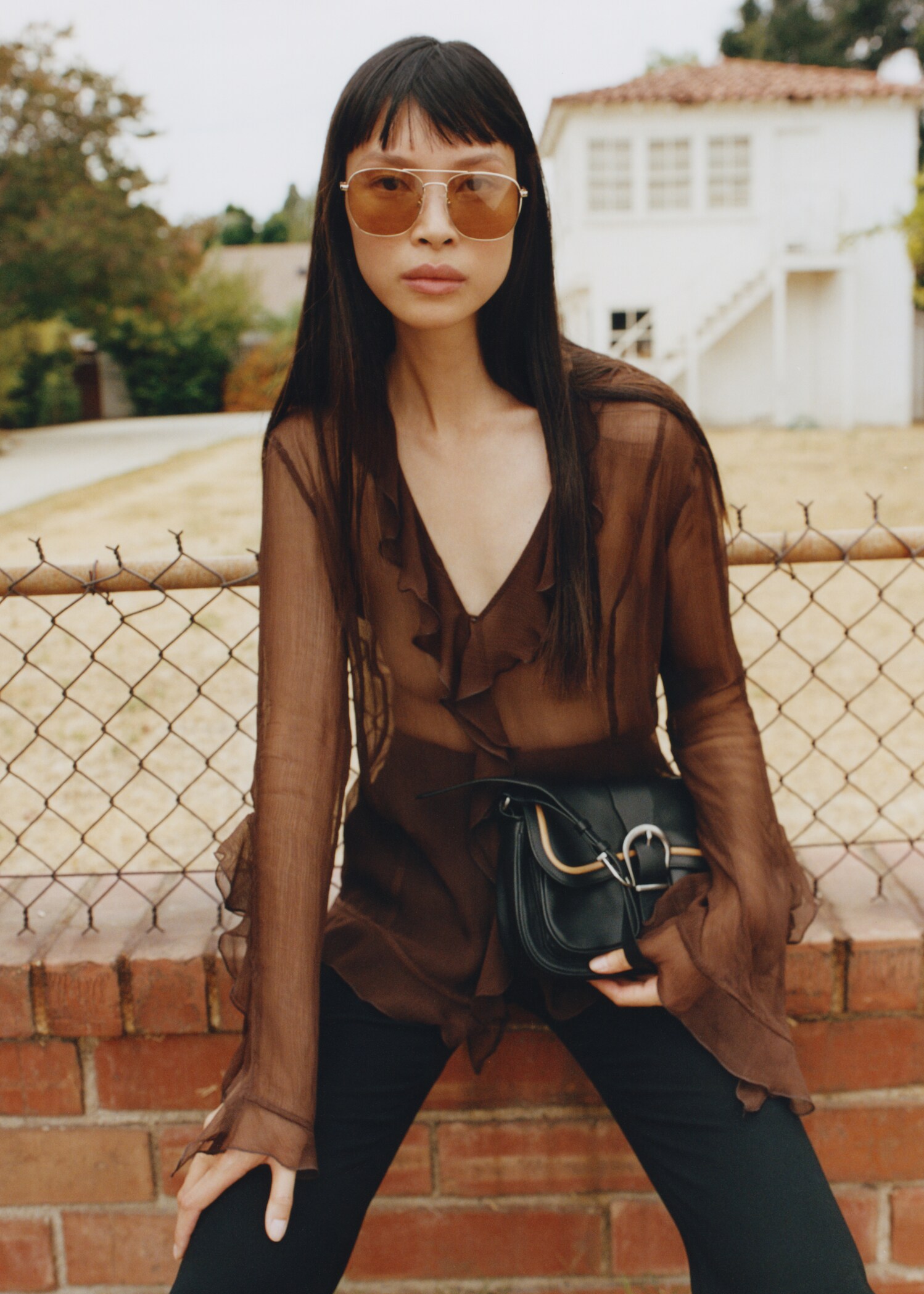 Semi-transparent ruffled blouse - Details of the article 6