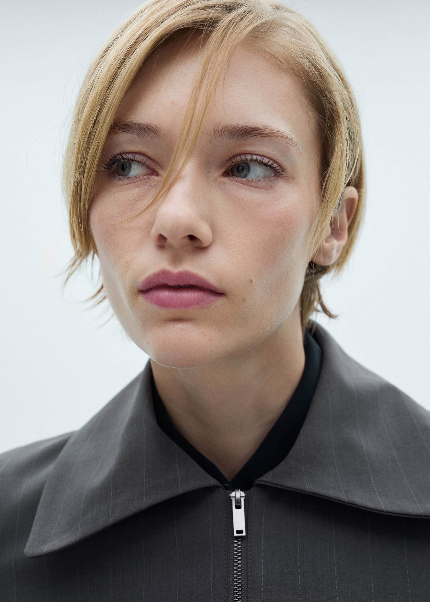 Striped jacket with double zip - Details of the article 1