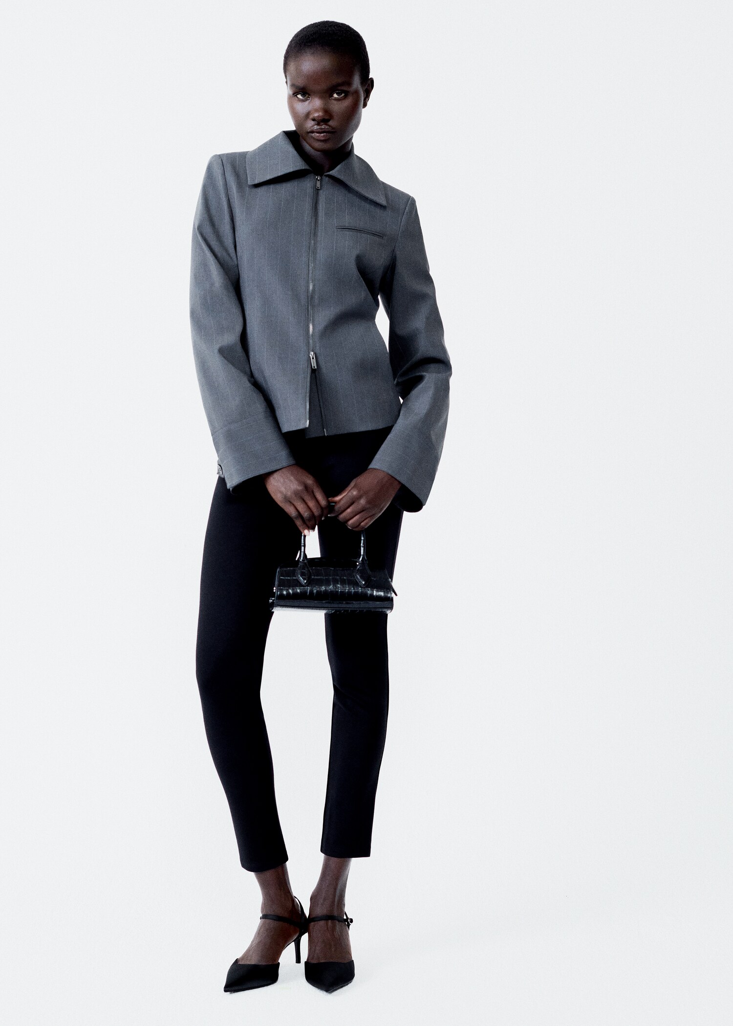 Striped jacket with double zip - Details of the article 6
