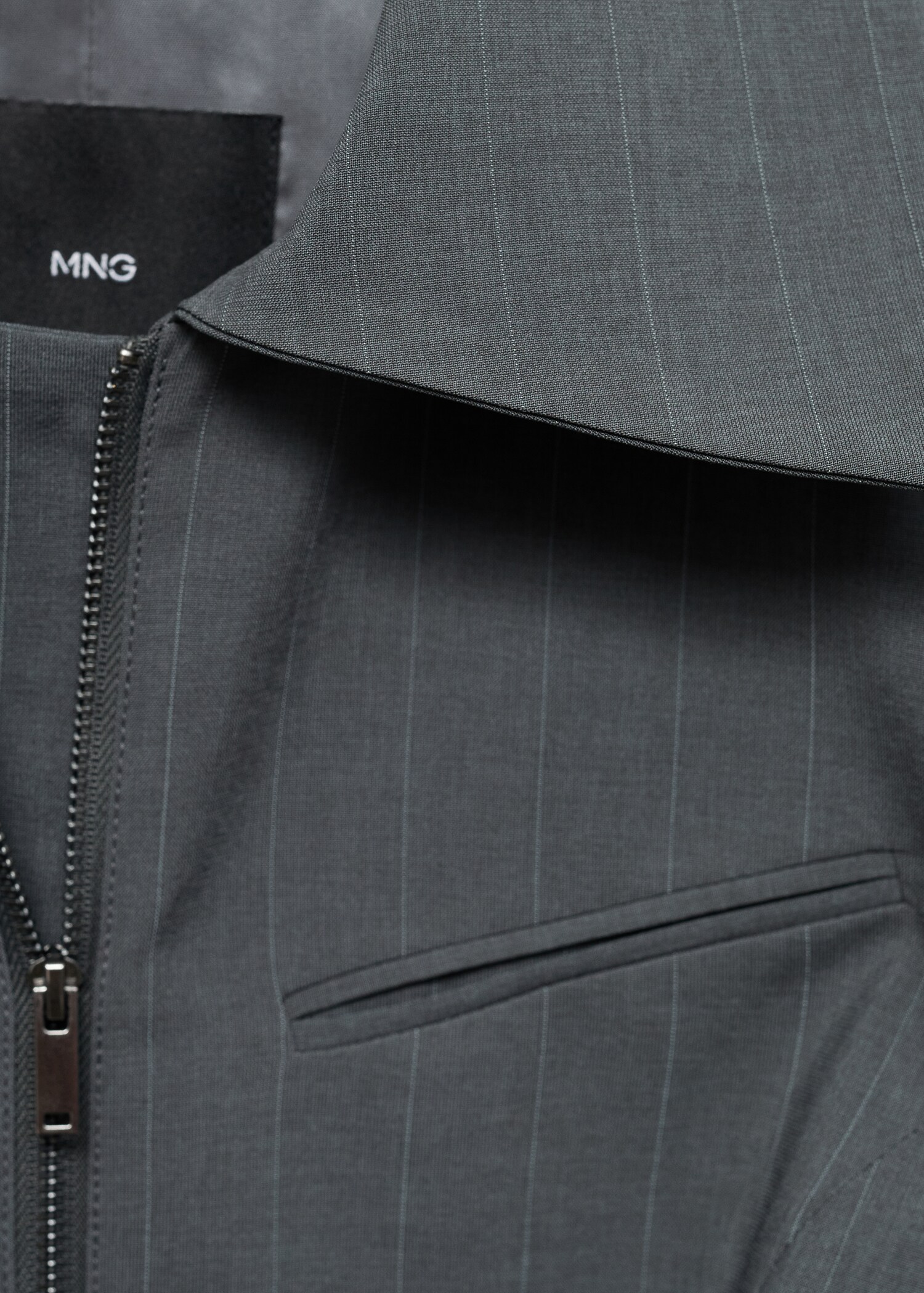Striped jacket with double zip - Details of the article 8