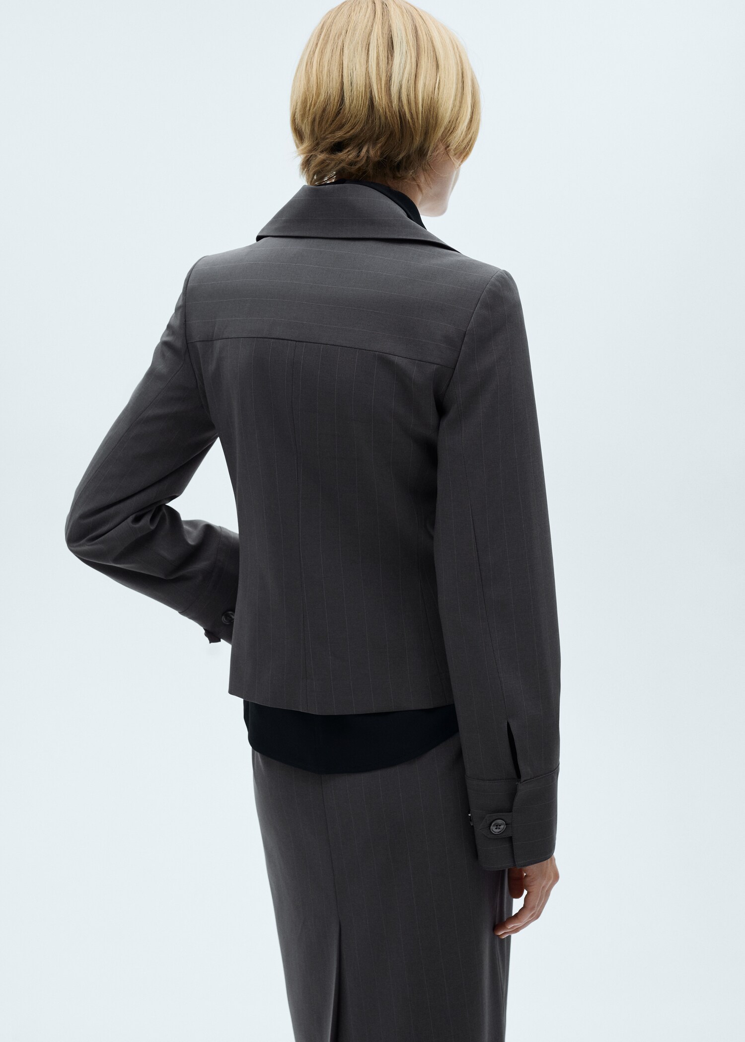 Striped jacket with double zip - Reverse of the article