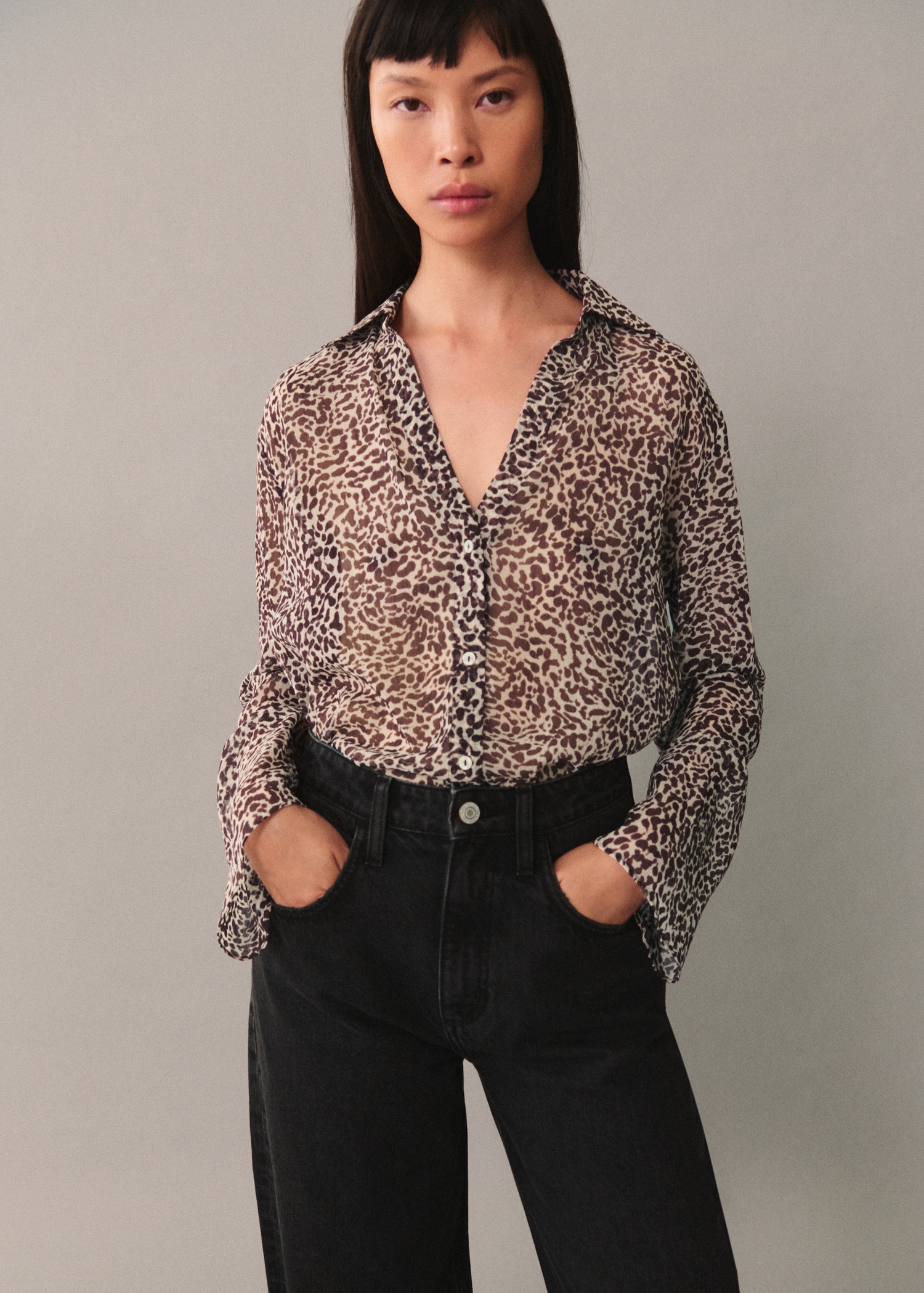 Fluid leopard-print shirt - Medium plane