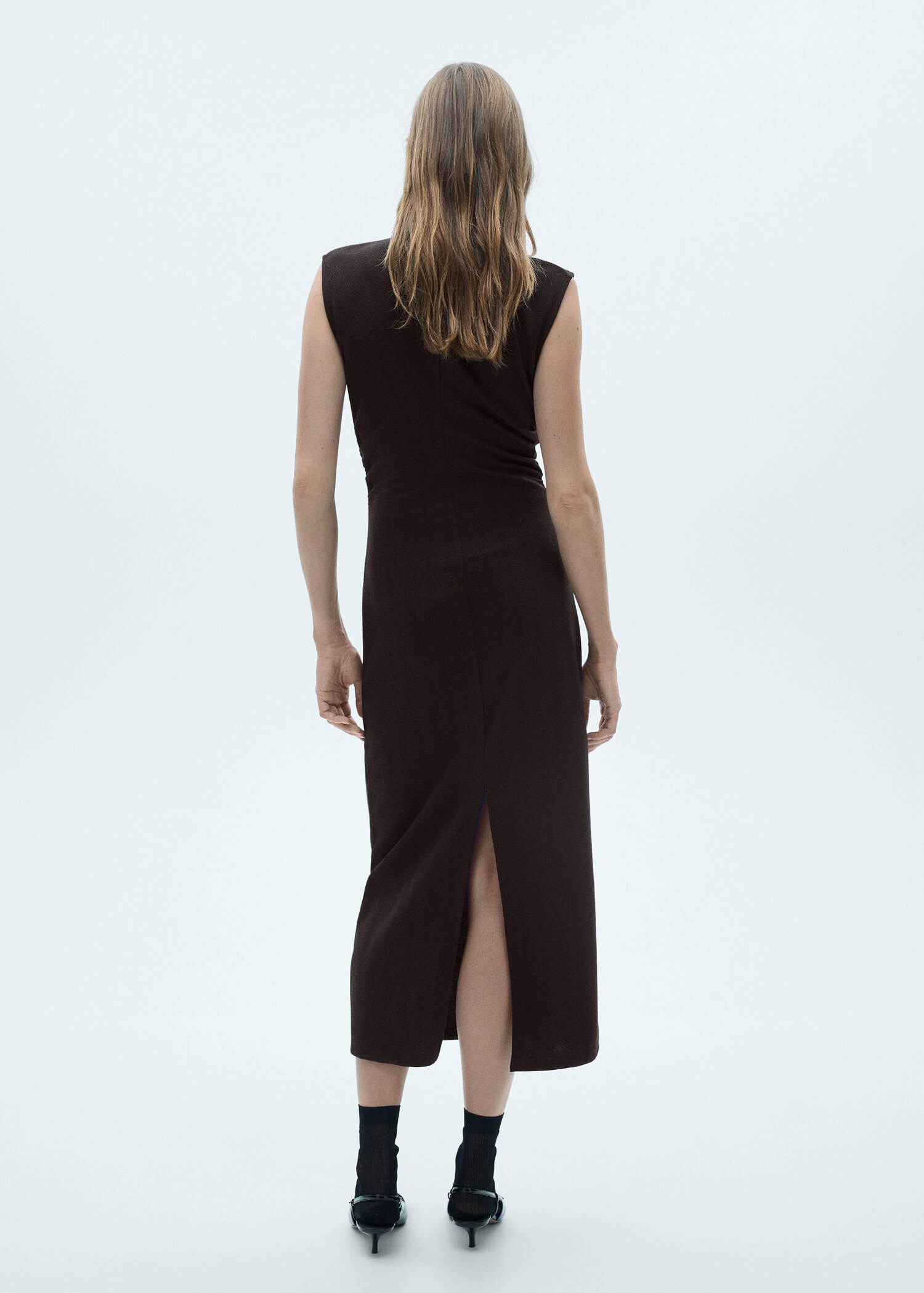 Knitted dress with gathered detail - Reverse of the article