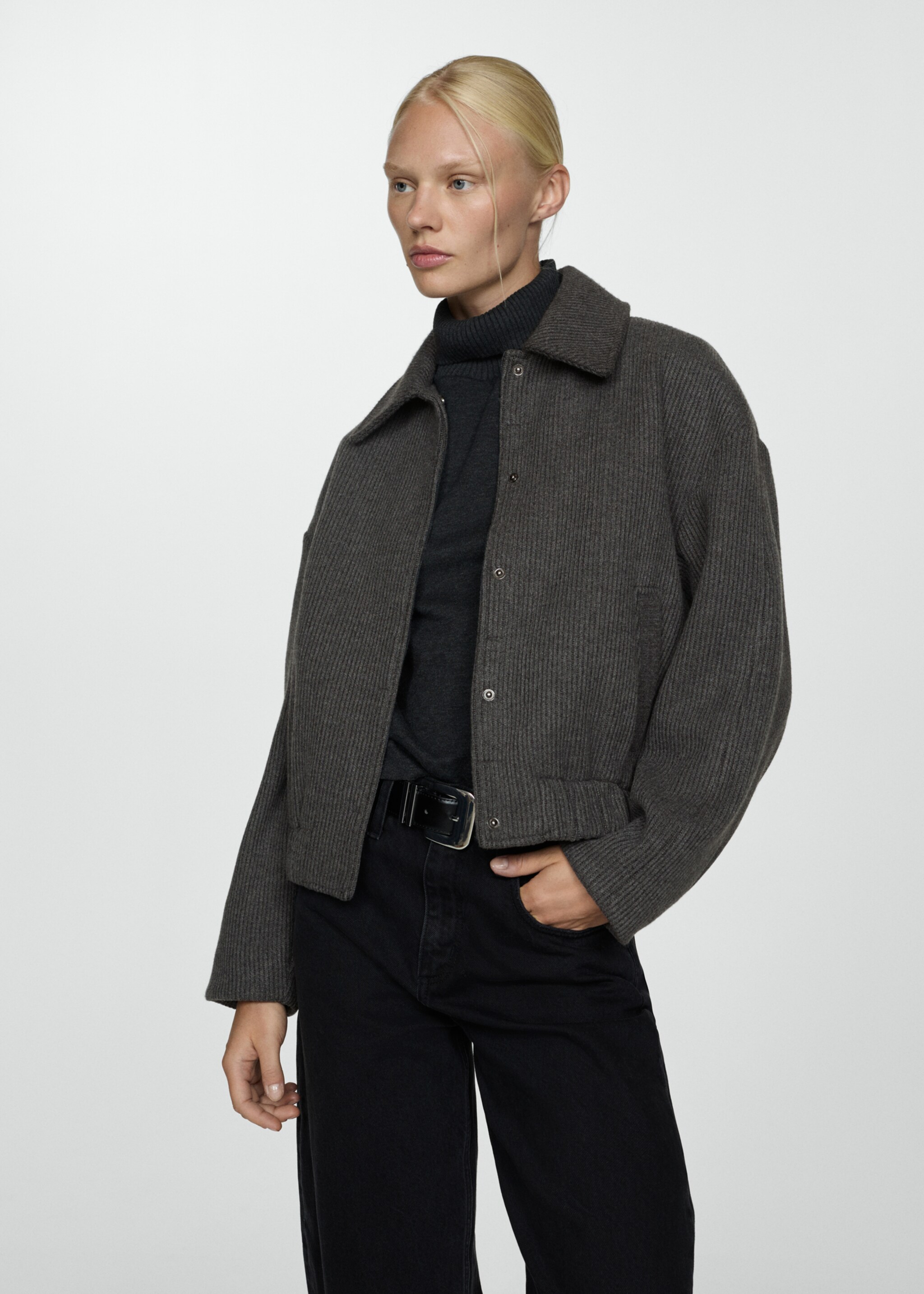 Pocket knit jacket - Medium plane