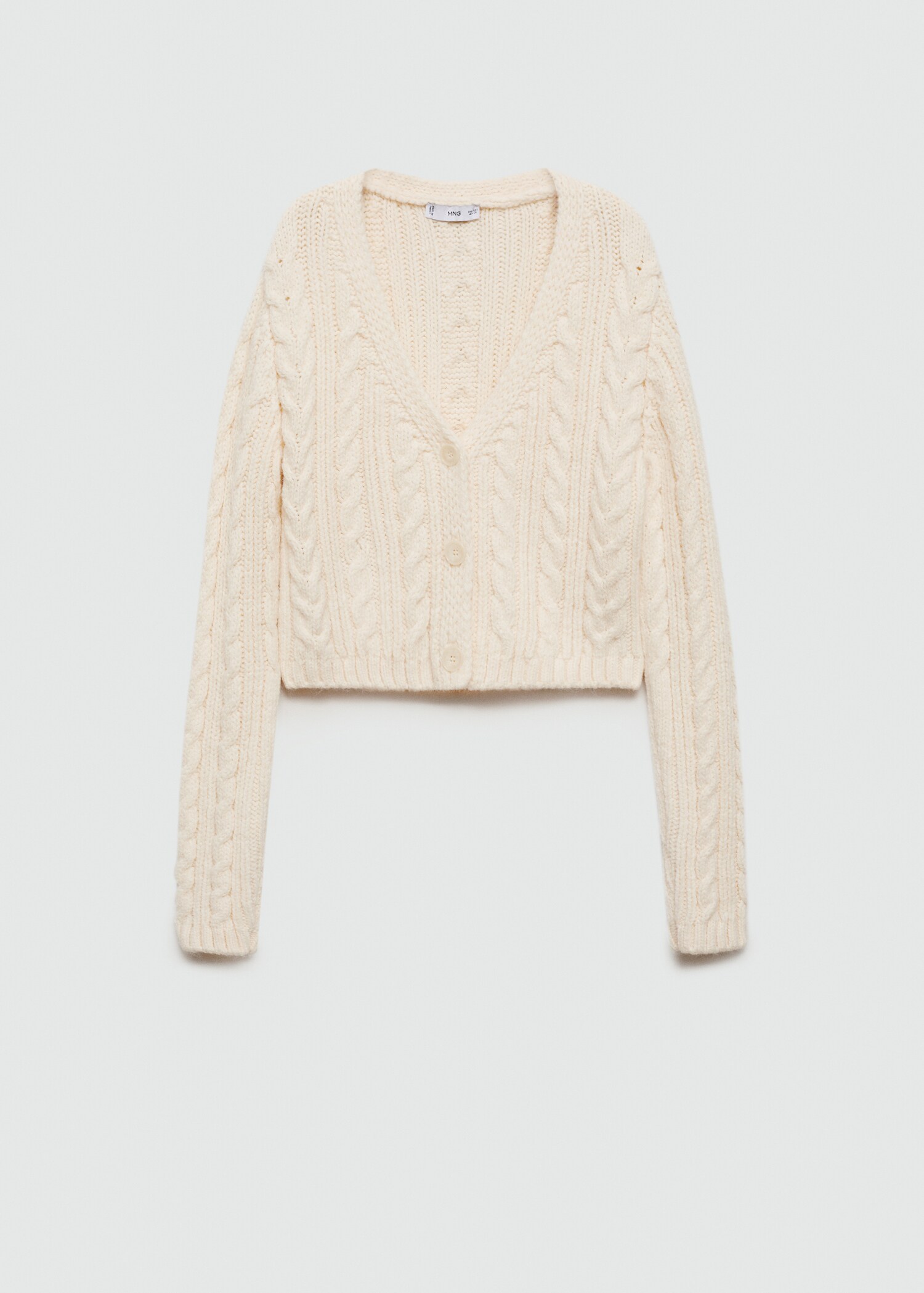 Buttoned knit braided cardigan - Article without model