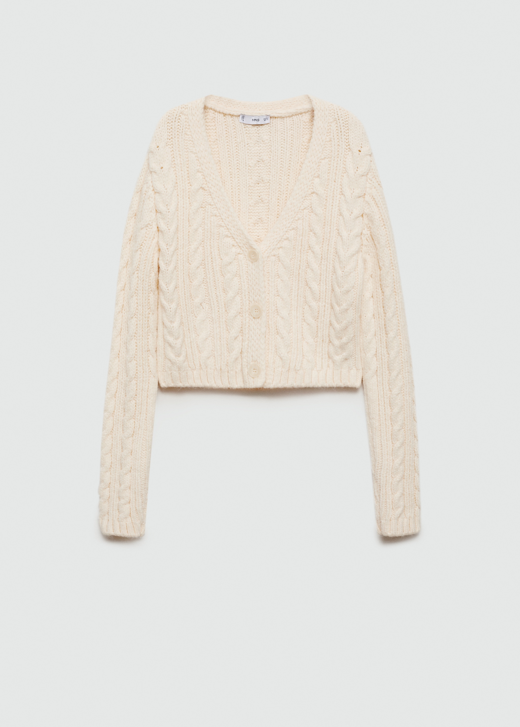 Buttoned knit braided cardigan - Article without model