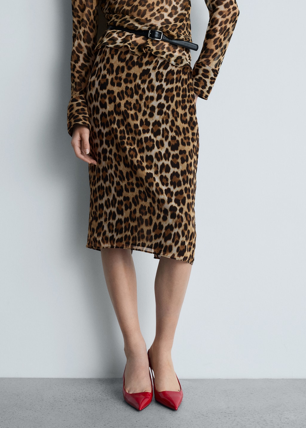 Animal print midi tube skirt sale