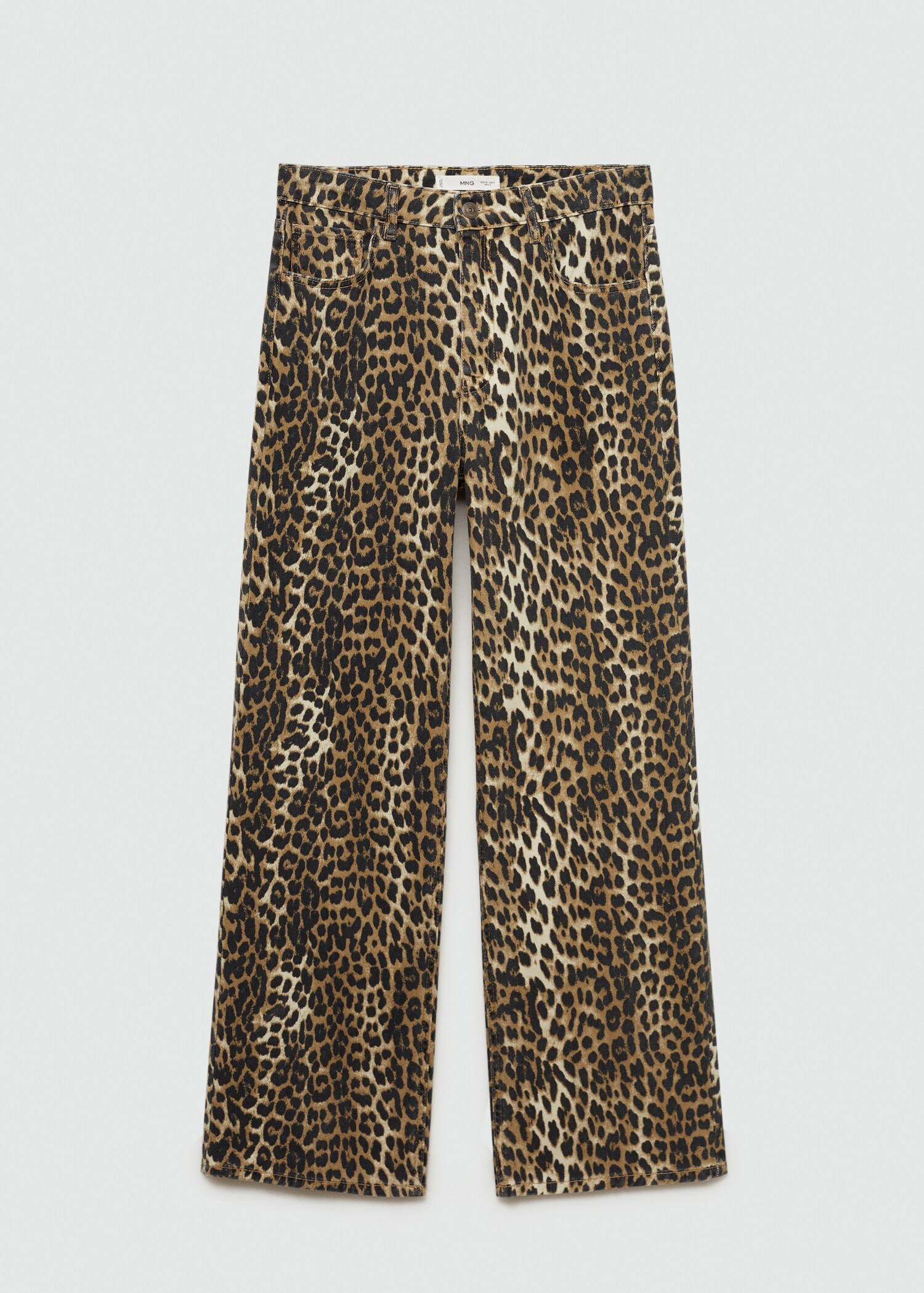 Jeans rectos tiro alto leopardo - Artículo sin modelo
