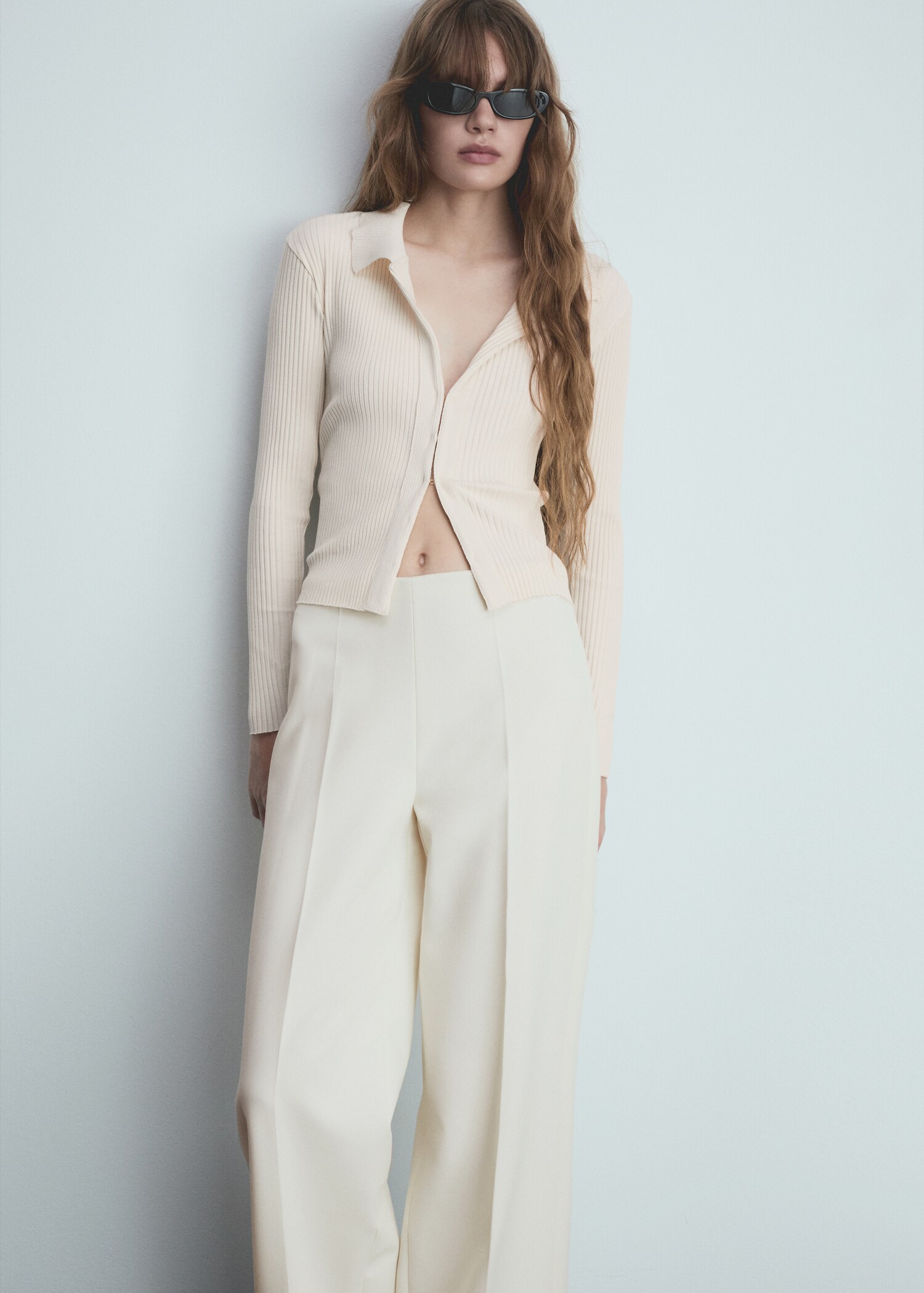 Wideleg pleated trousers - Details of the article 1