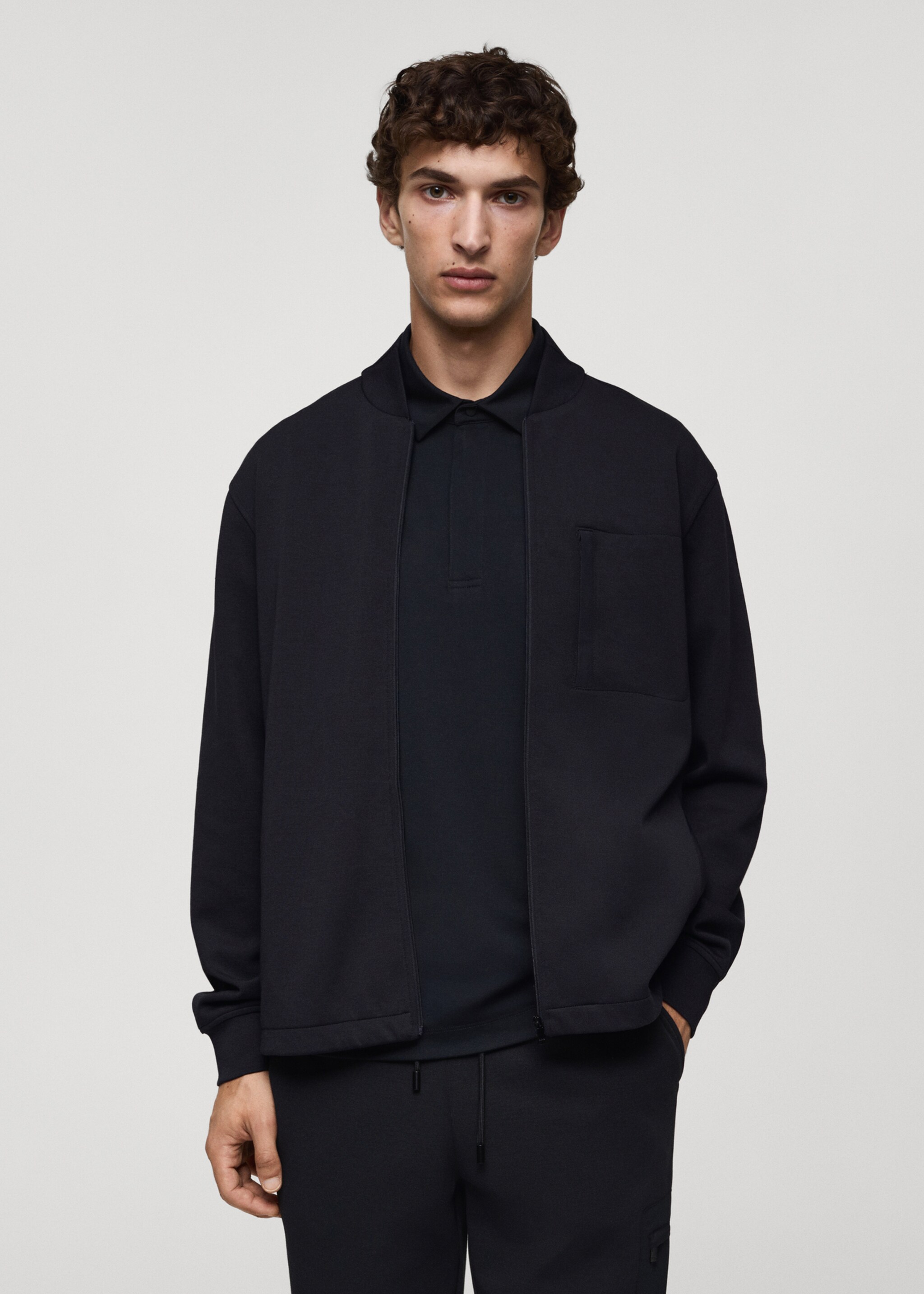 Bomber sweatshirt with anti-odour technology - Medium plane