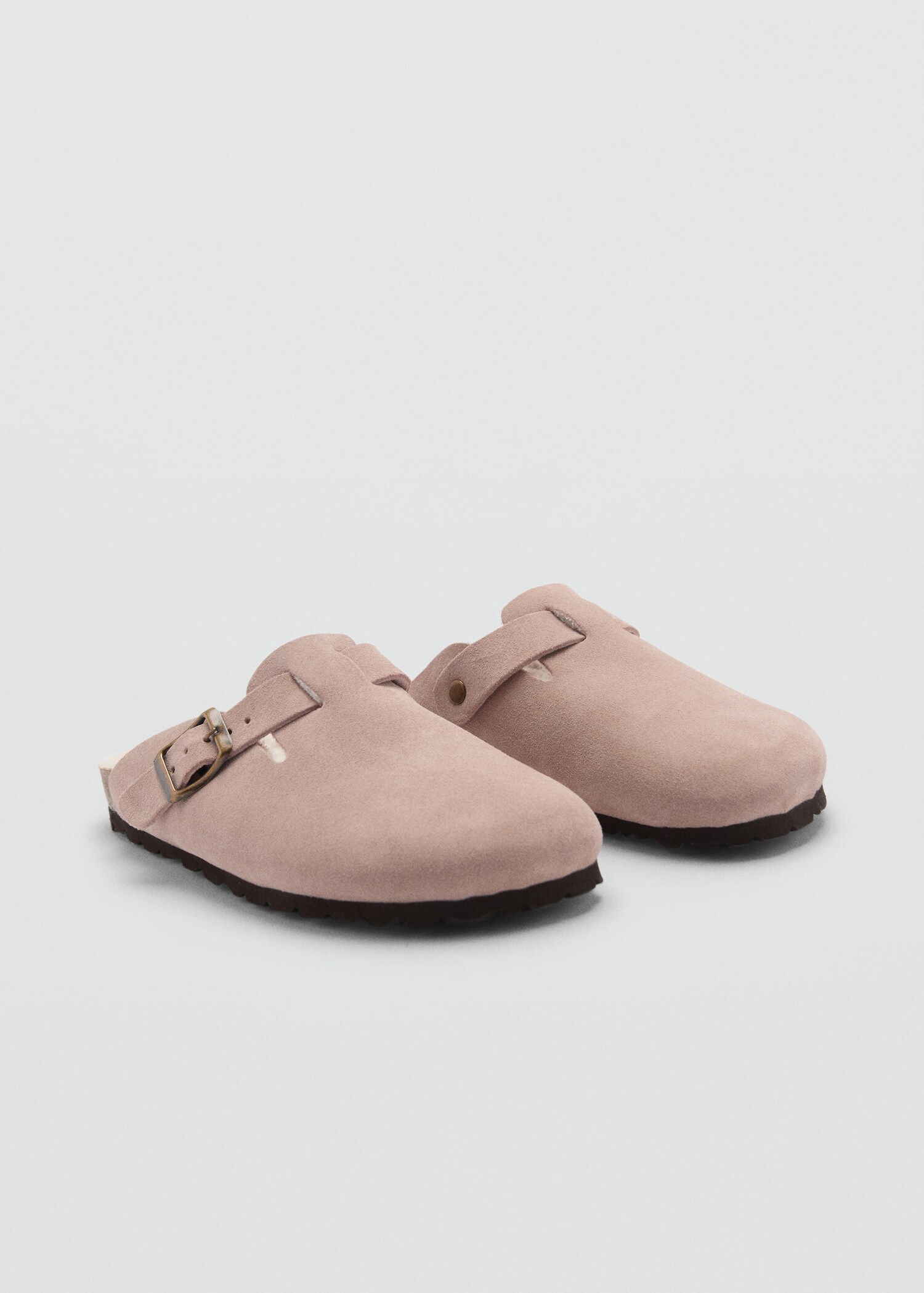 Sheepskin clogs with fur-effect lining - Medium plane