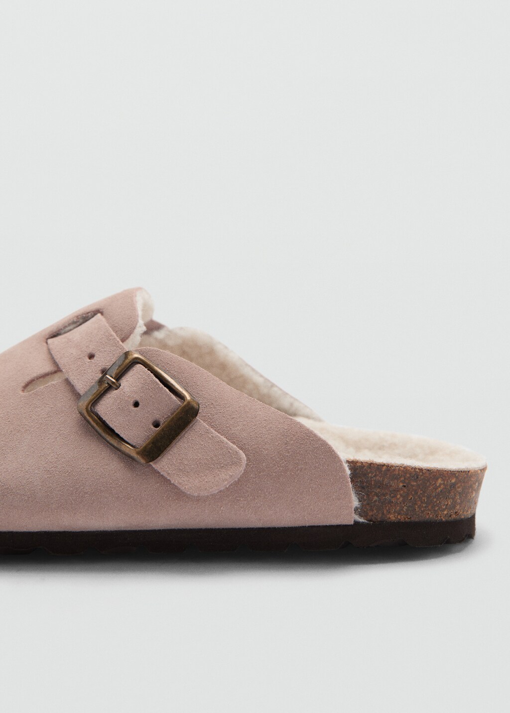 Mango Kids Sheepskin Clogs with Fur effect Lining Pale Pink 5 Kids