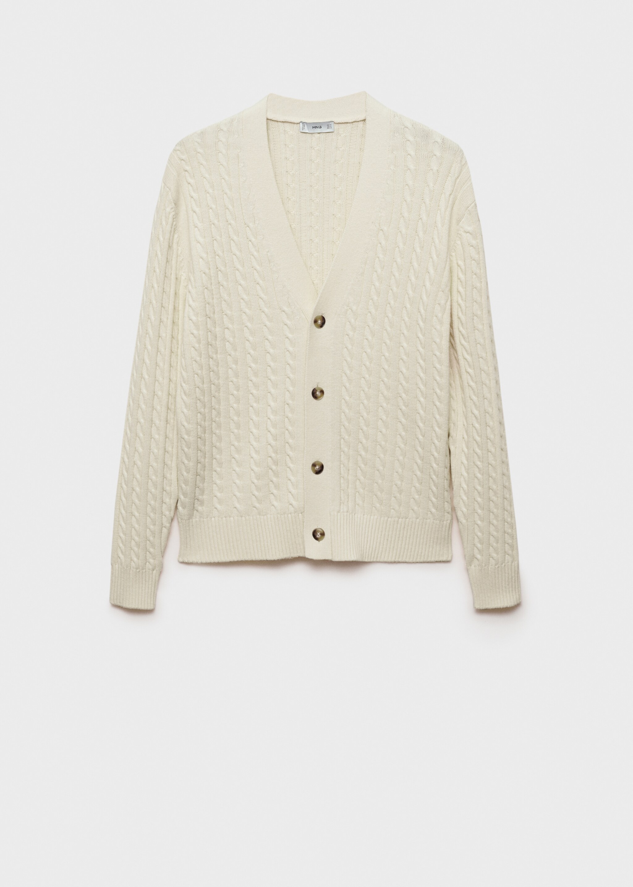 Chunky-knit cotton-blend braided cardigan with buttons - Article without model