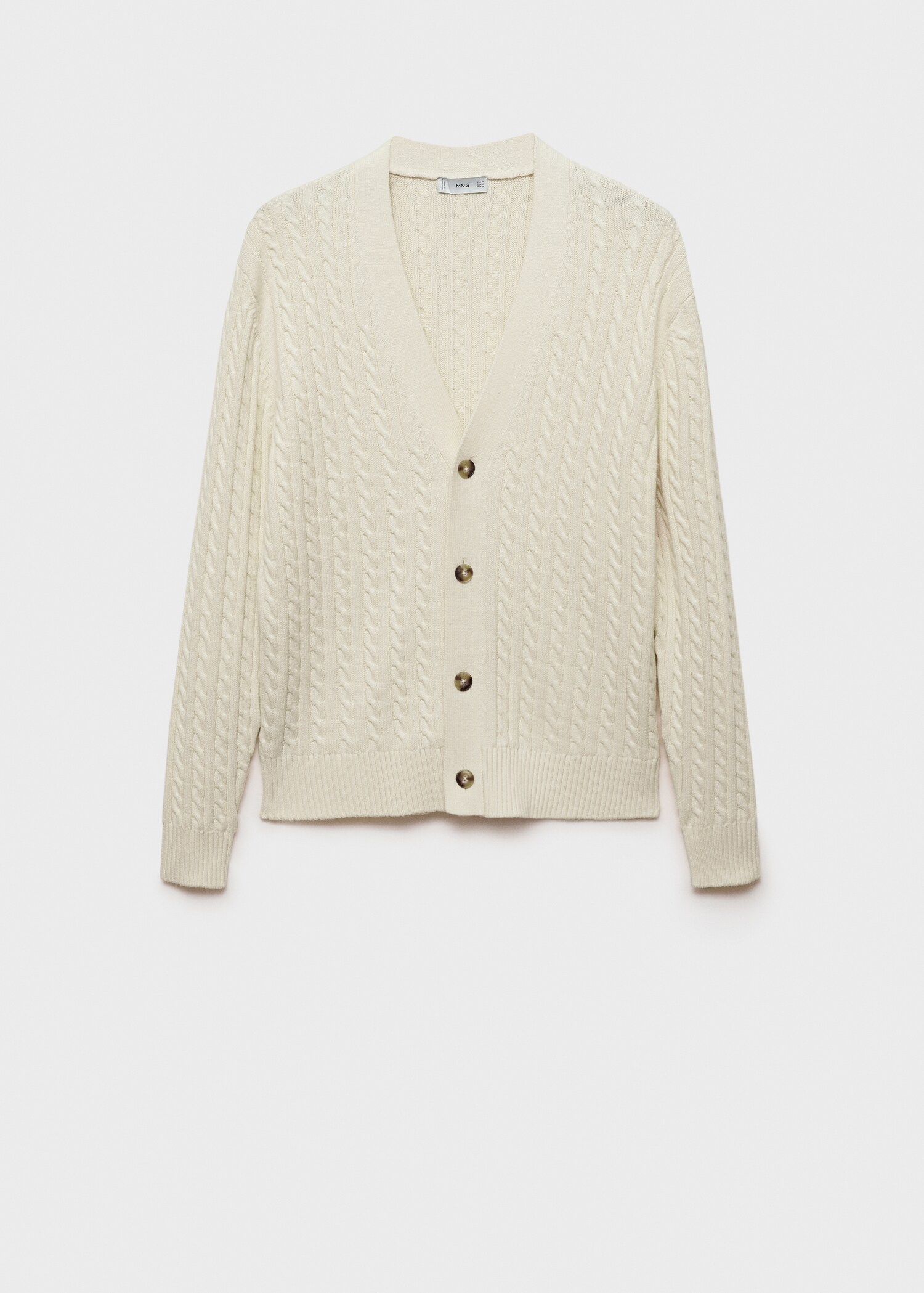 Chunky-knit cotton-blend braided cardigan with buttons - Article without model