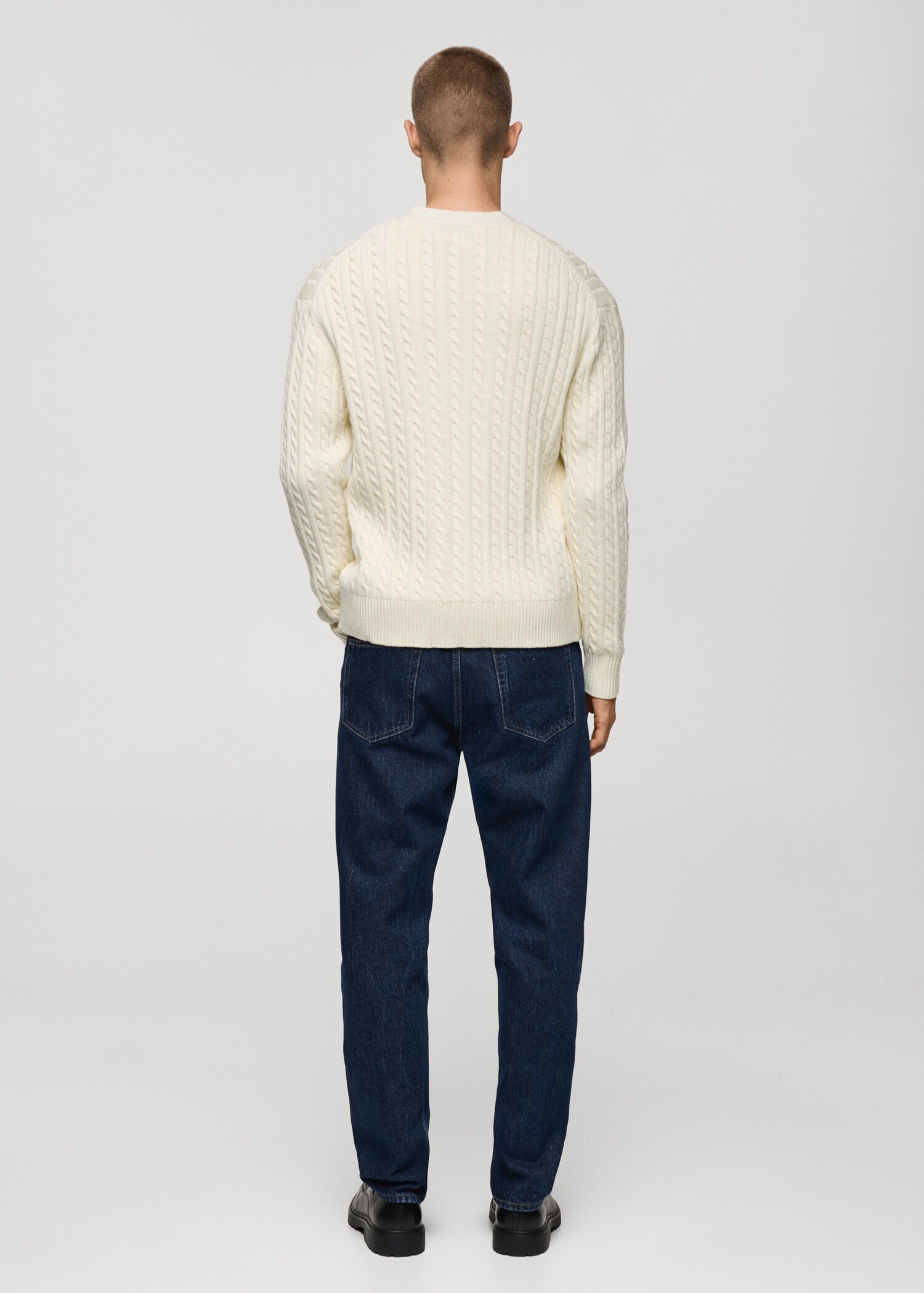 Chunky-knit cotton-blend braided cardigan with buttons - Reverse of the article