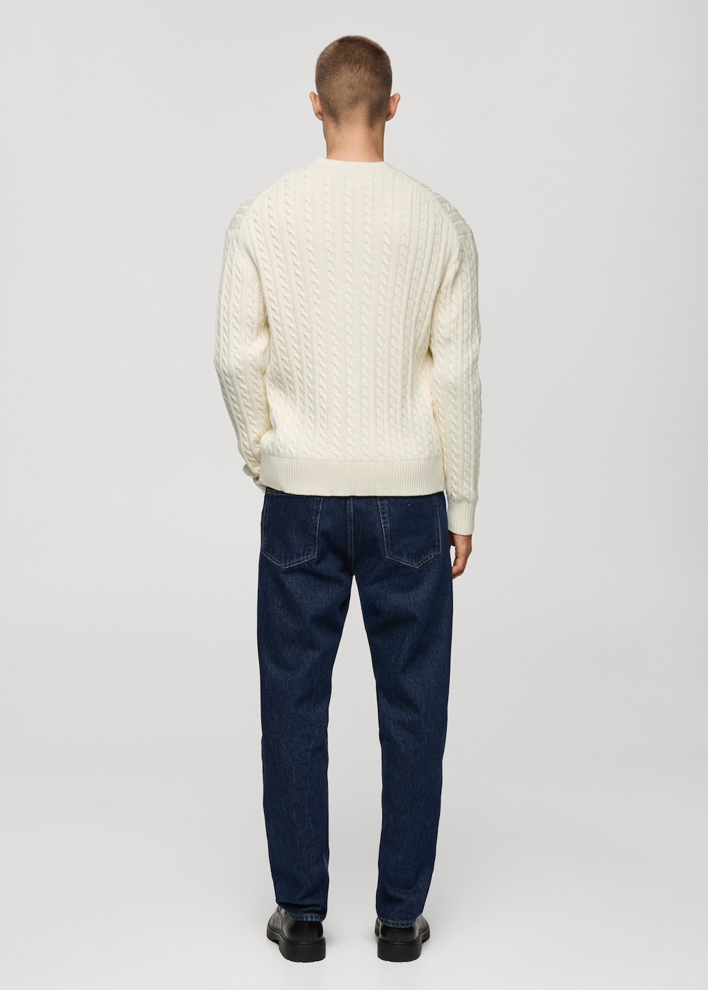 Chunky-knit cotton-blend braided cardigan with buttons