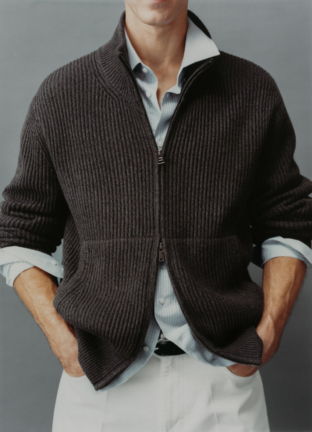 Mango chunky knit cardigan deals