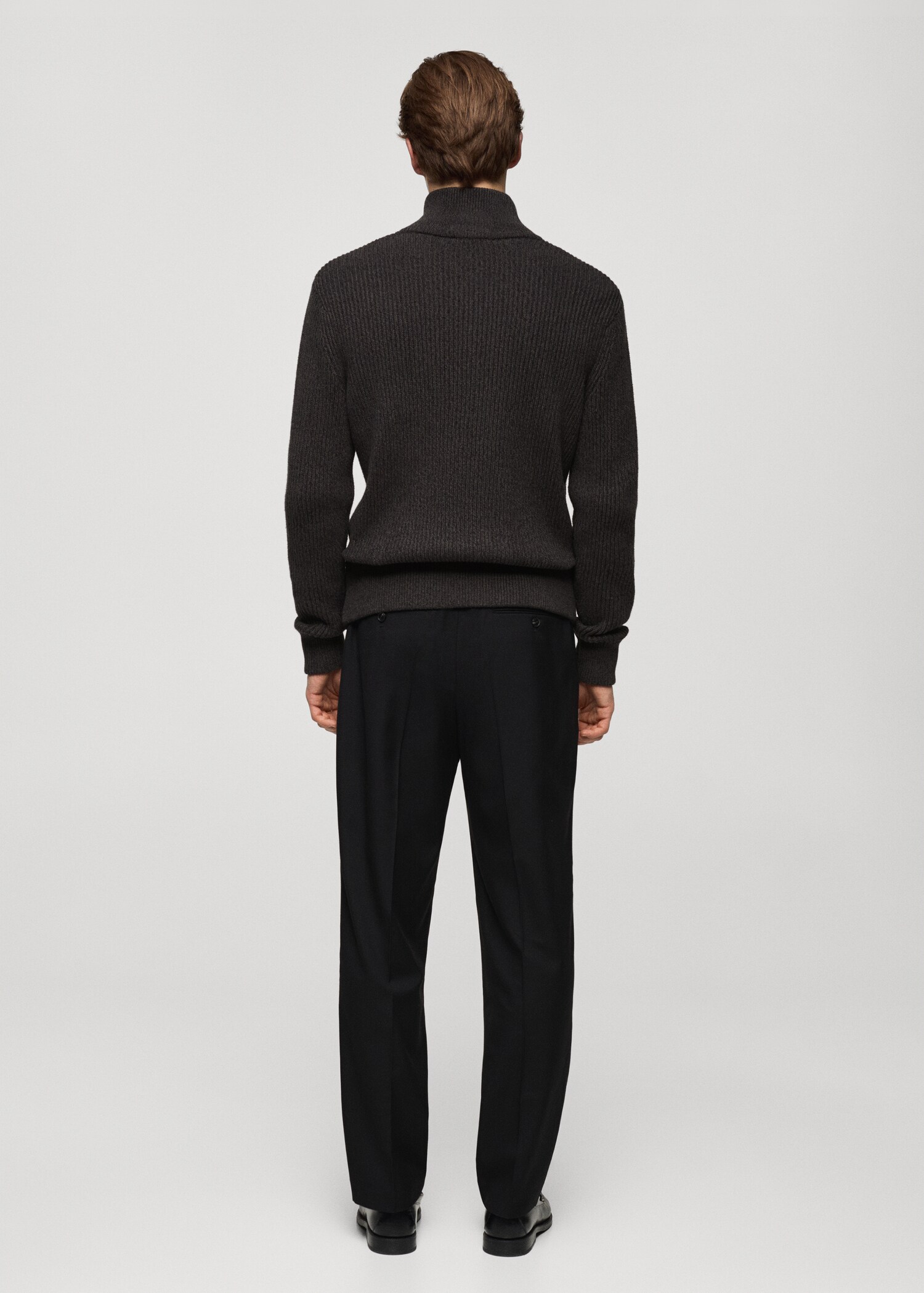 Chunky-knit ribbed sweater with zip - Reverse of the article
