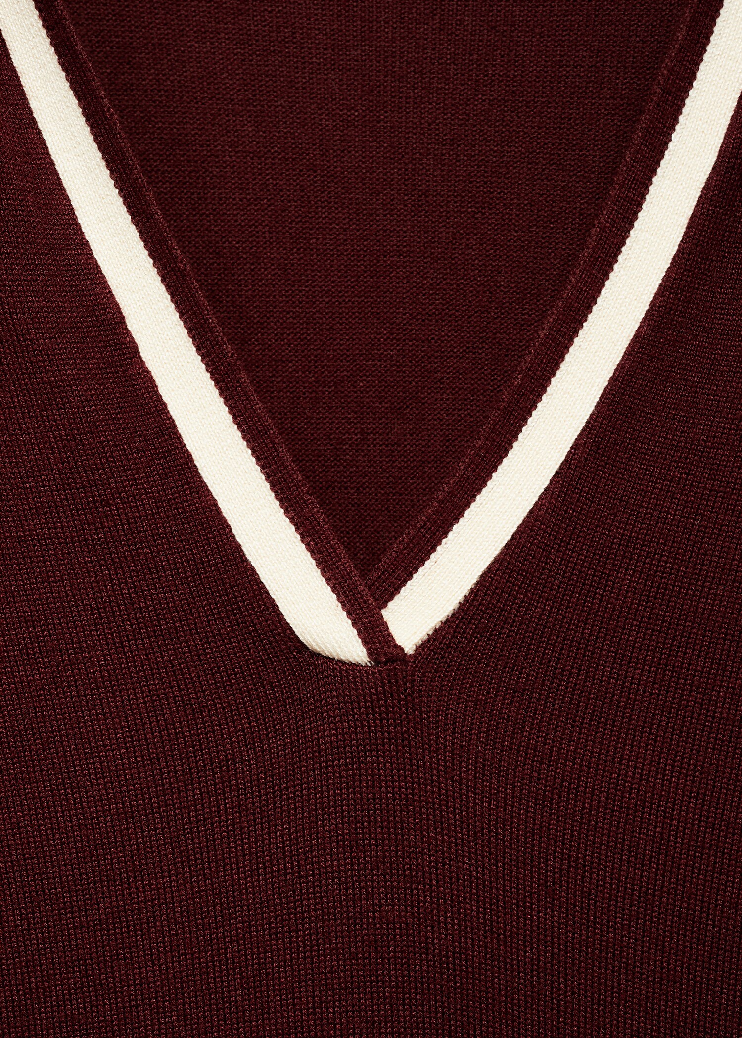 Contrast collar knit dress - Details of the article 0