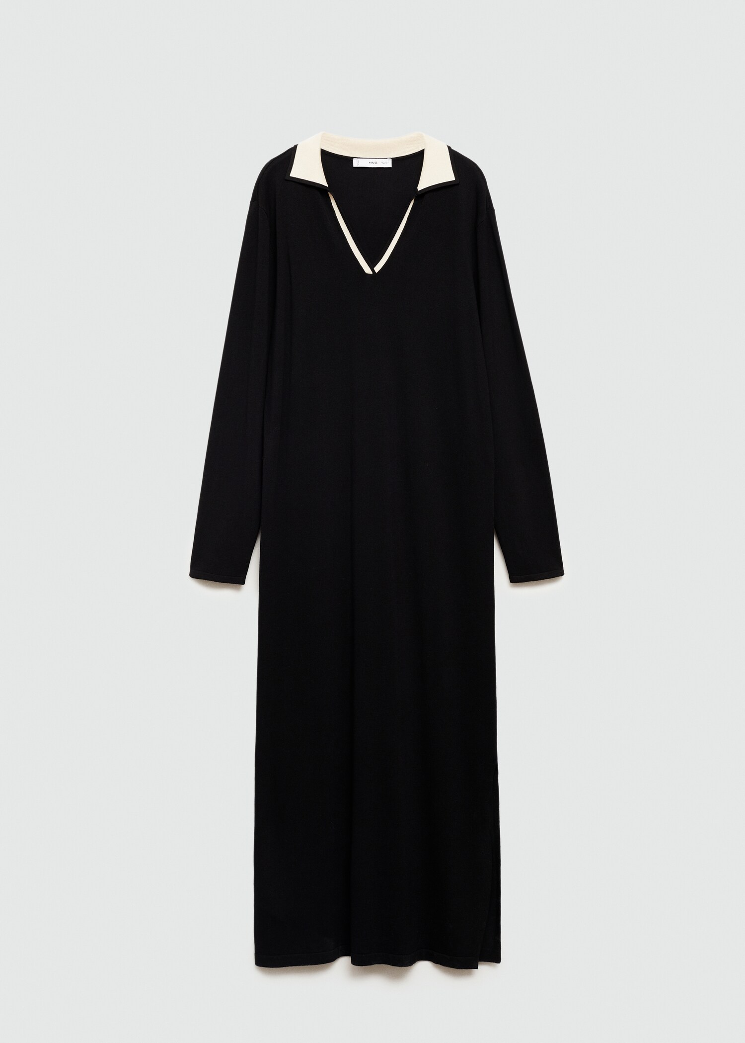 Contrast collar knit dress - Article without model