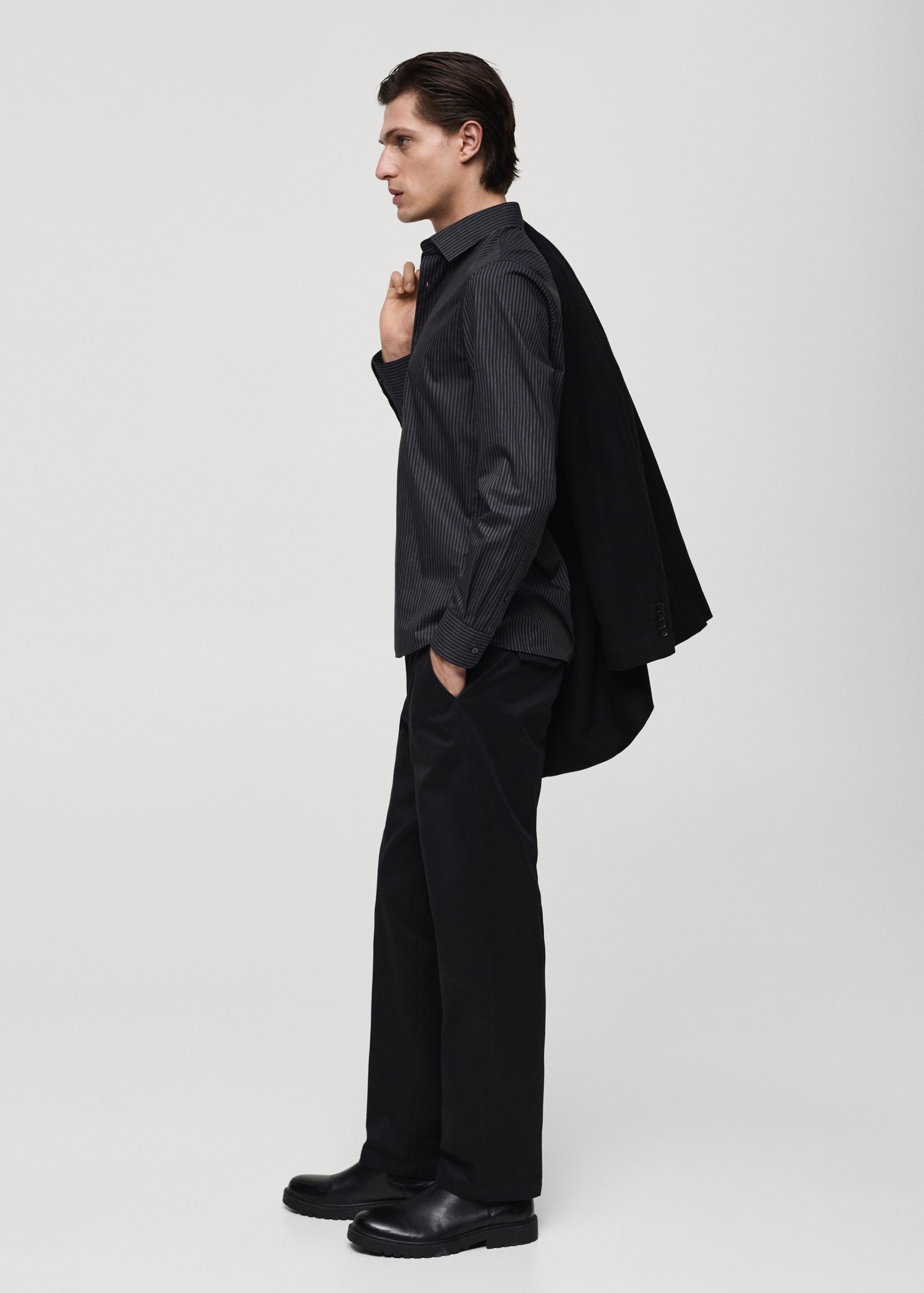 Slim-fit cotton pinstripe shirt - Details of the article 2