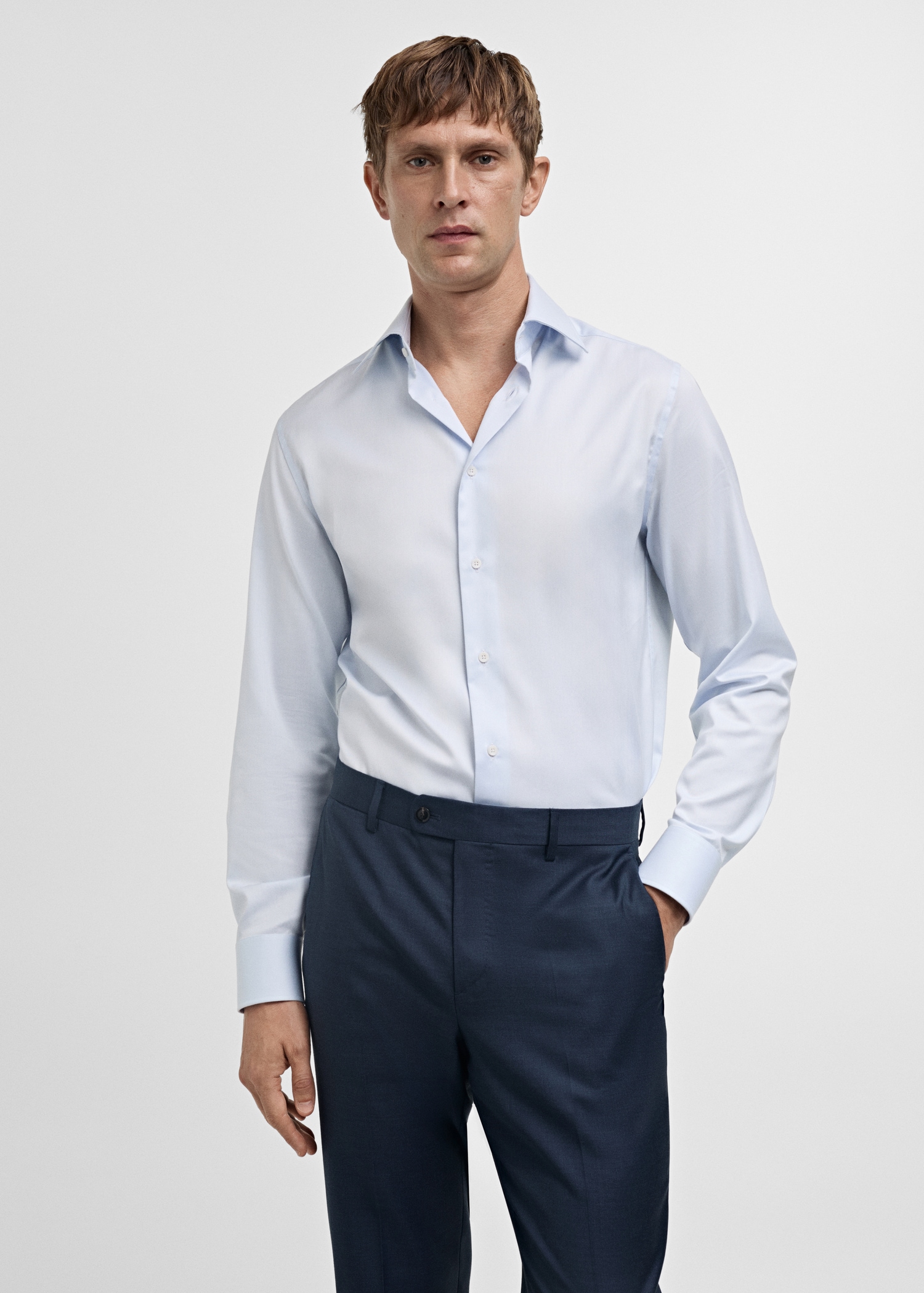 Chemise costume slim fit coton - Plan moyen