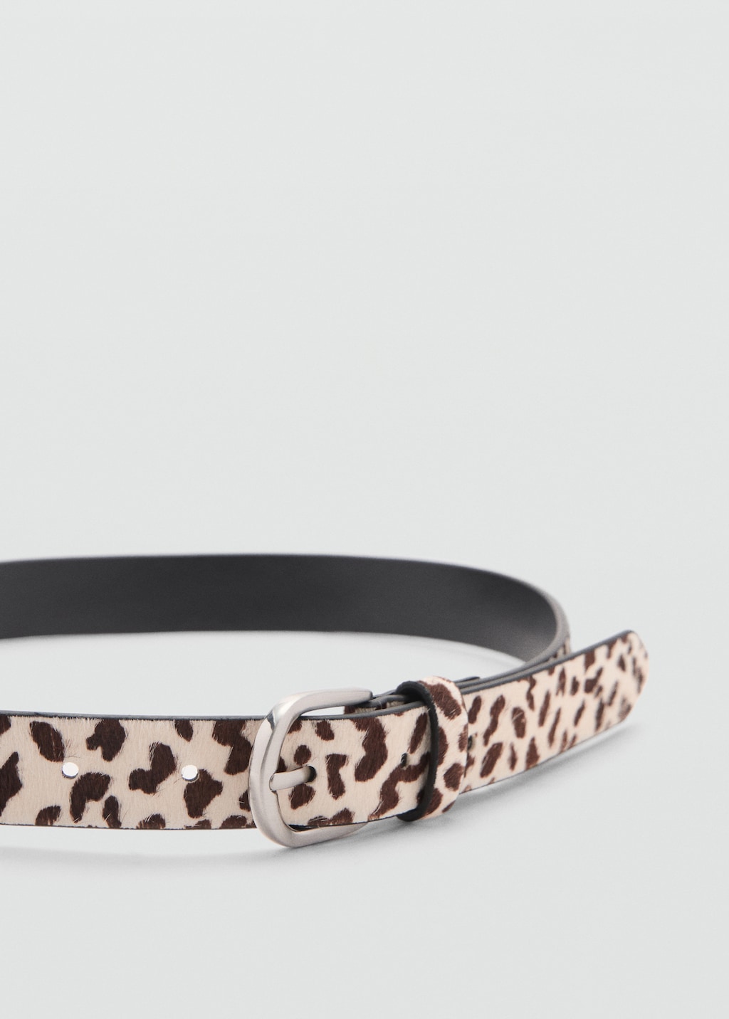 Animal print leather belt