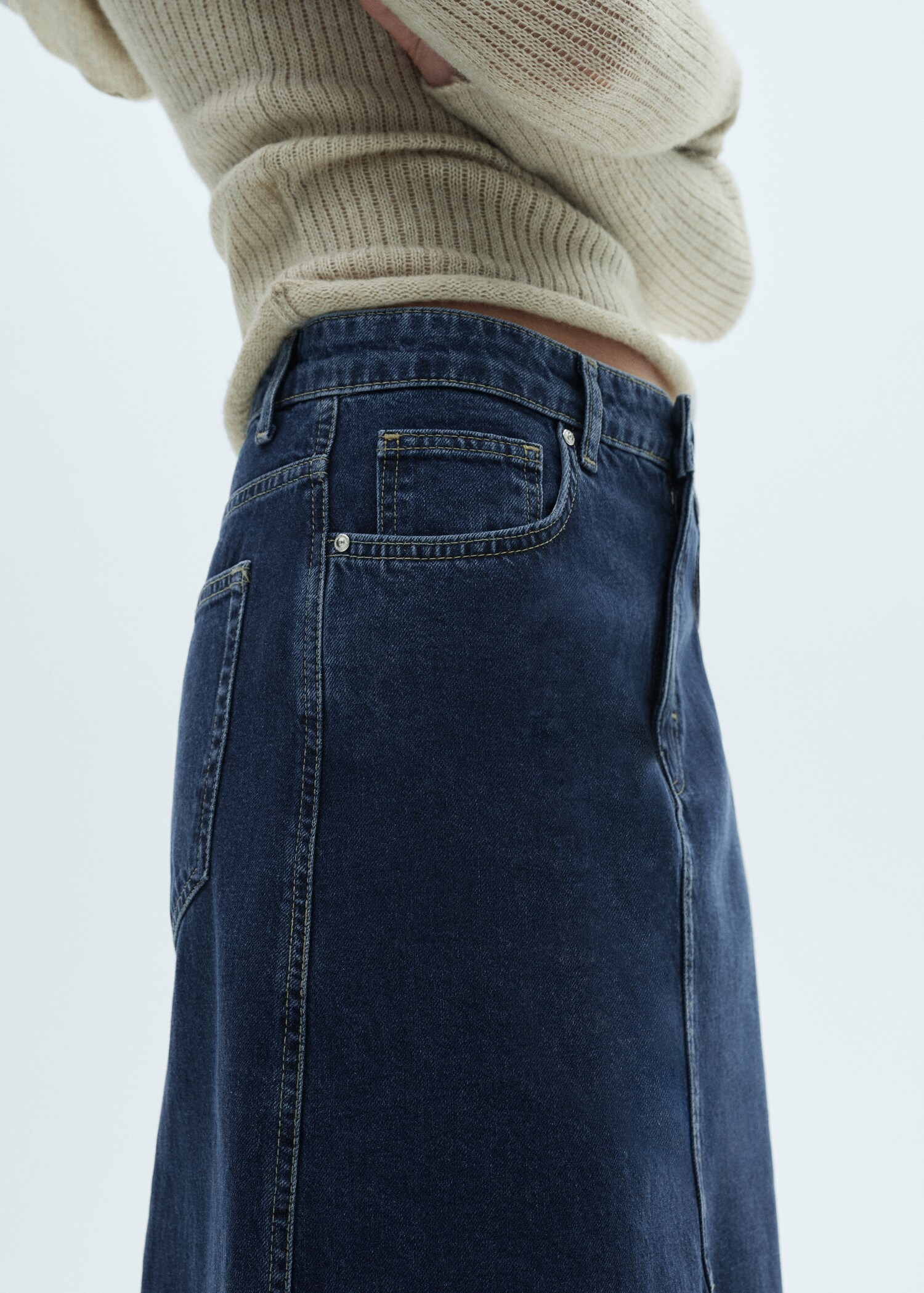 Denim midi-skirt - Details of the article 1