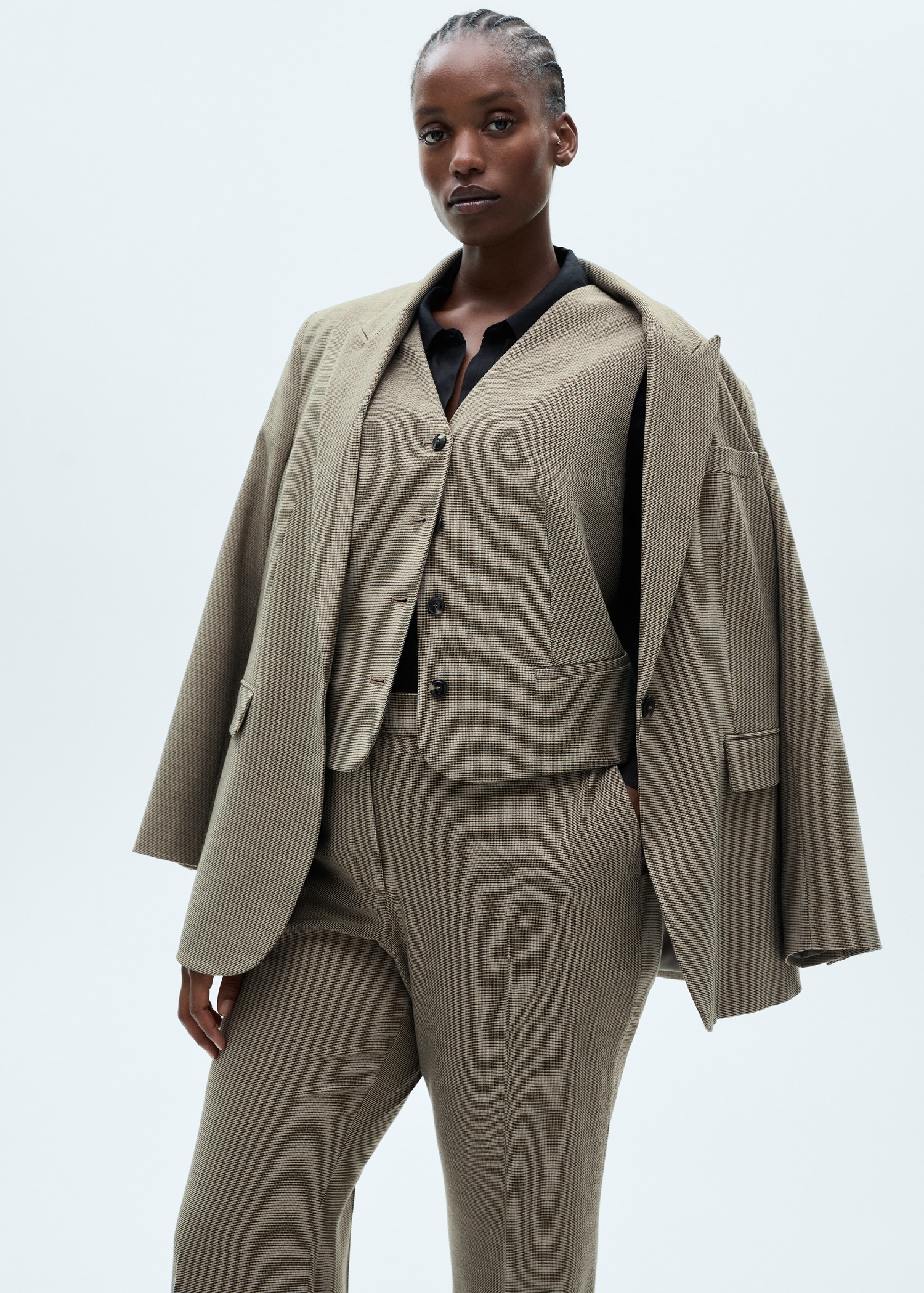 Micro-houndstooth waistcoat MANGO Japan - Main Image