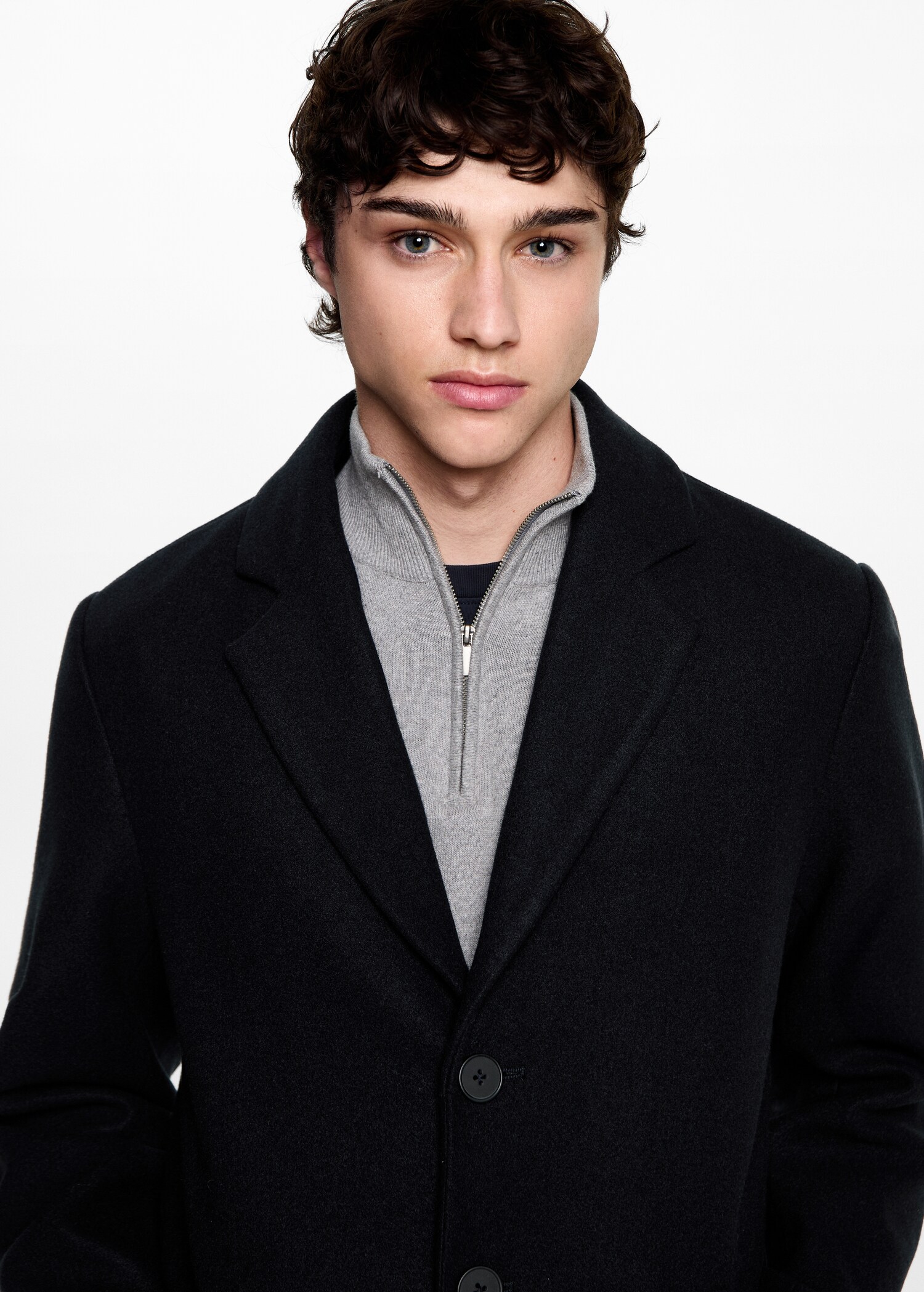 Long straight-fit coat - Détail de l'article 1