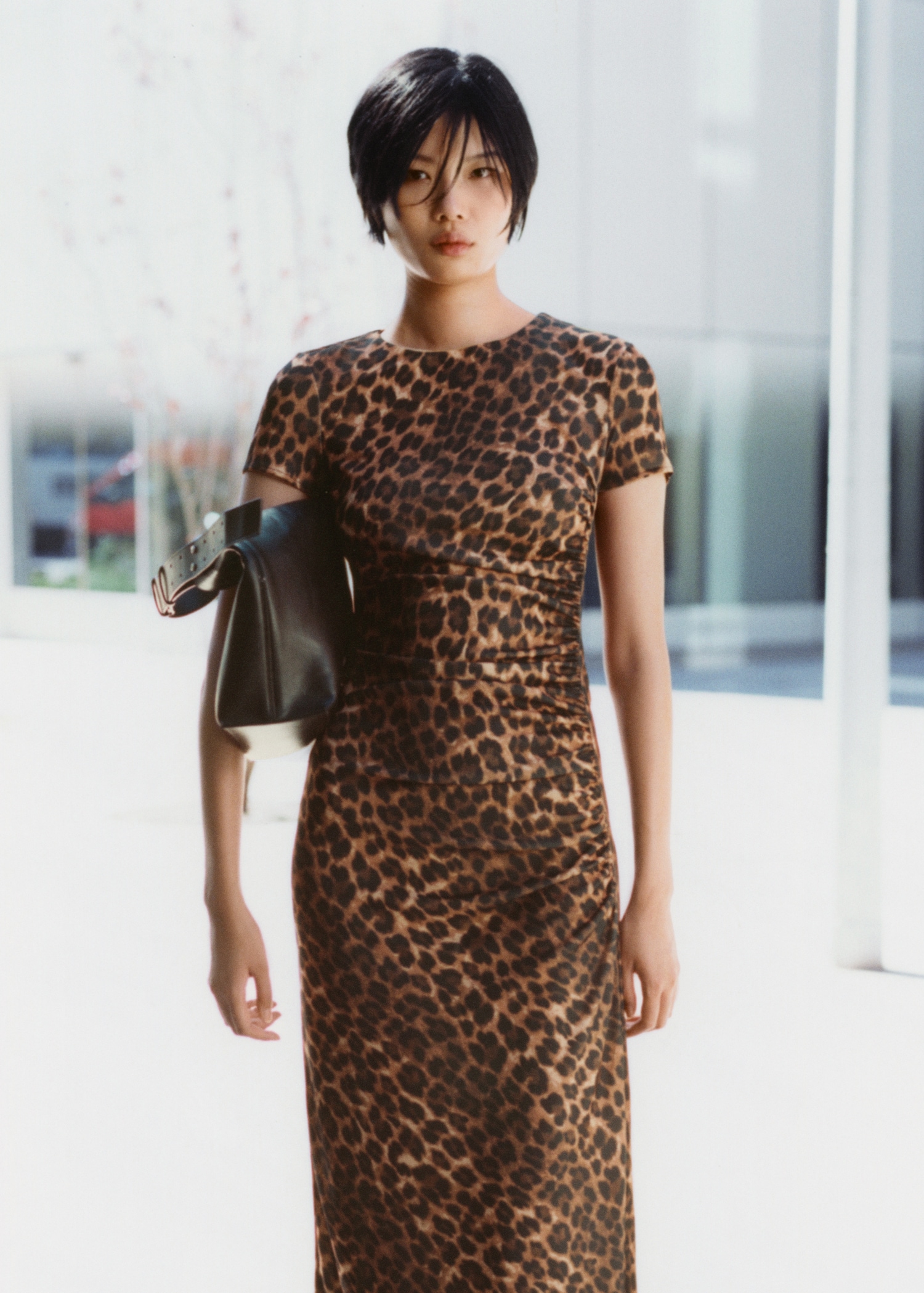 Dress Robe Longue Leopard Mango Leopard-print Dress With Ruffled