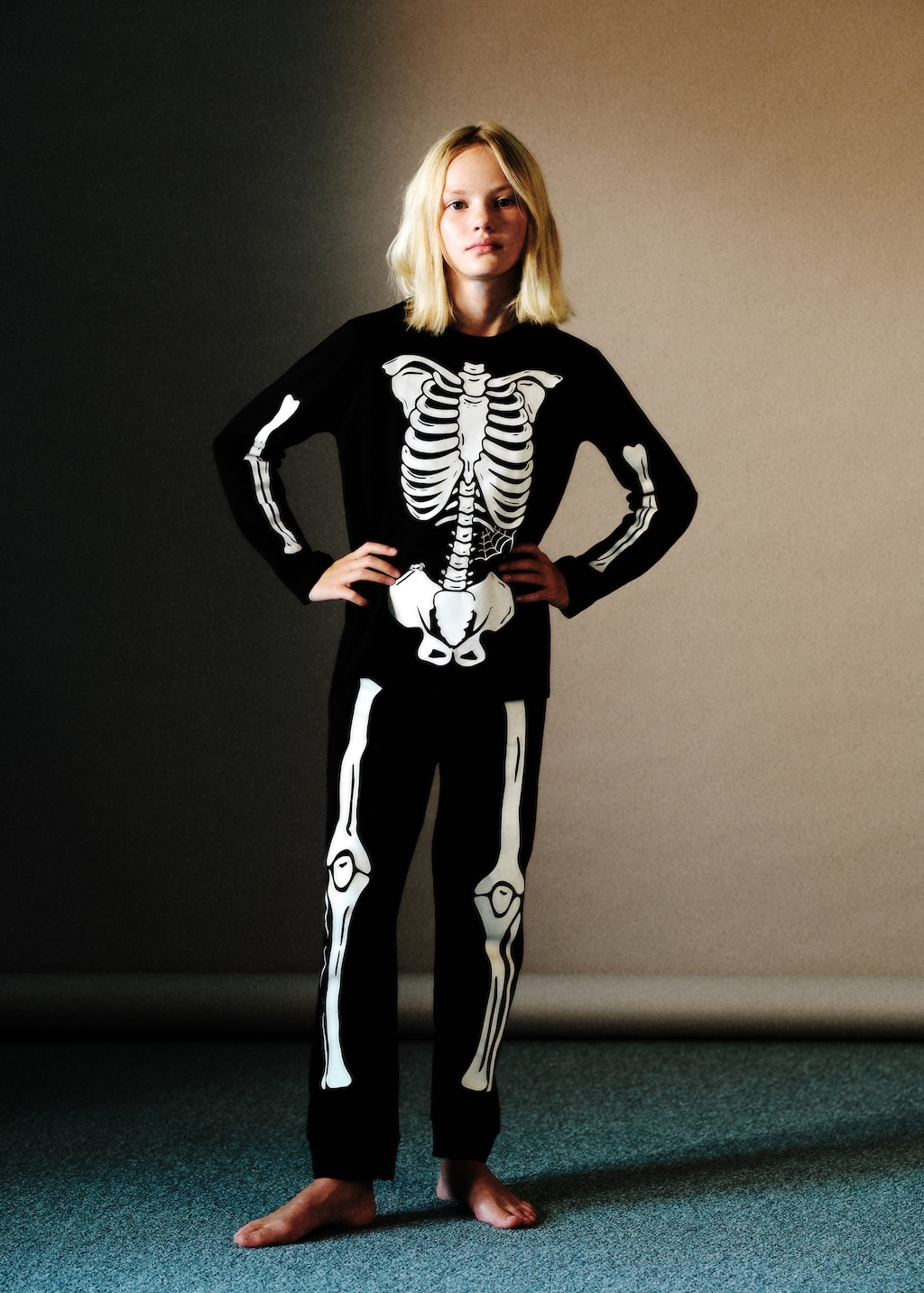 MANGO KIDS Glow in the dark skeleton pyjama Black 13 14 years Kids