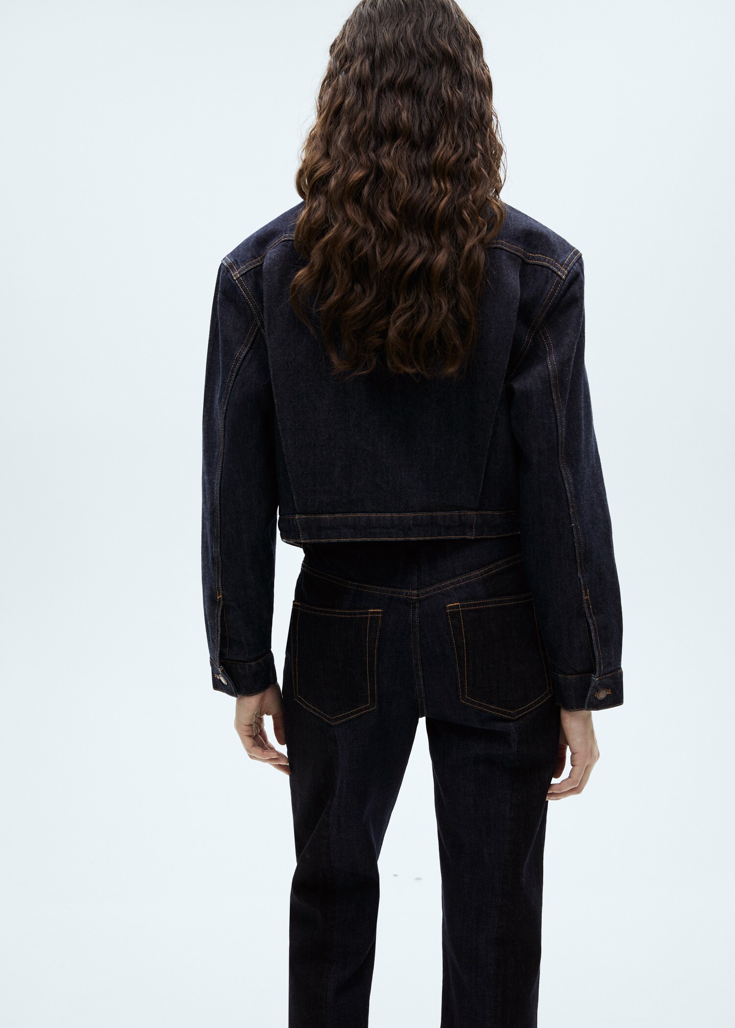 Blouson en jean col contrastant - Verso de l’article