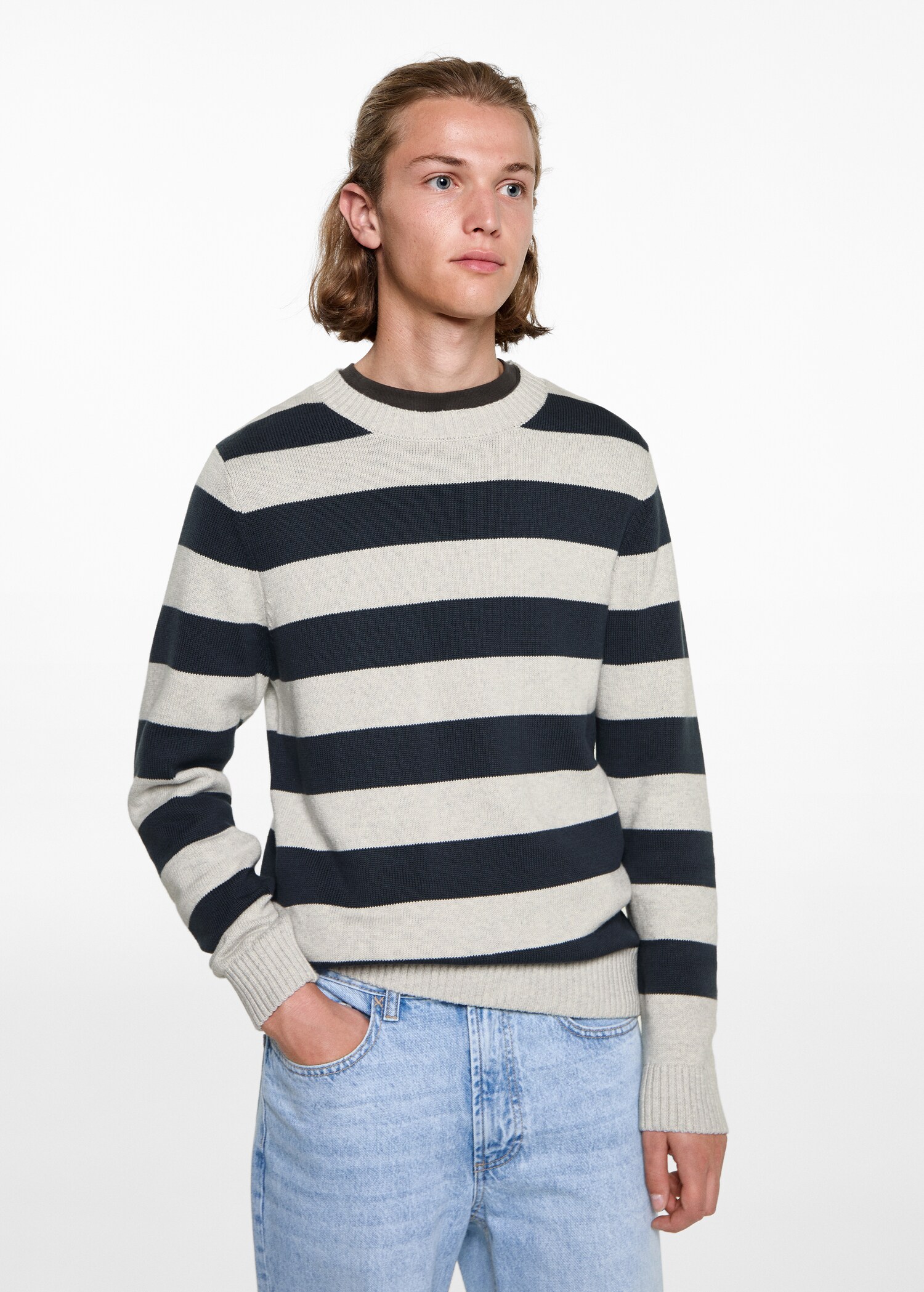 Knit striped sweater - Medium plane