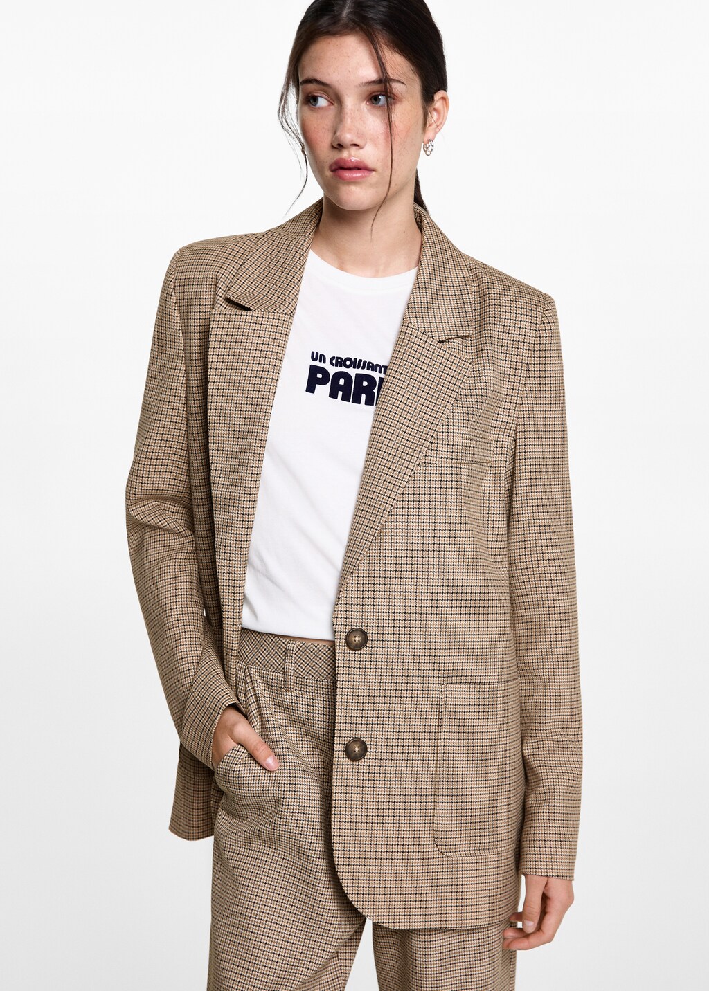 Manteau pied de poule mango hotsell
