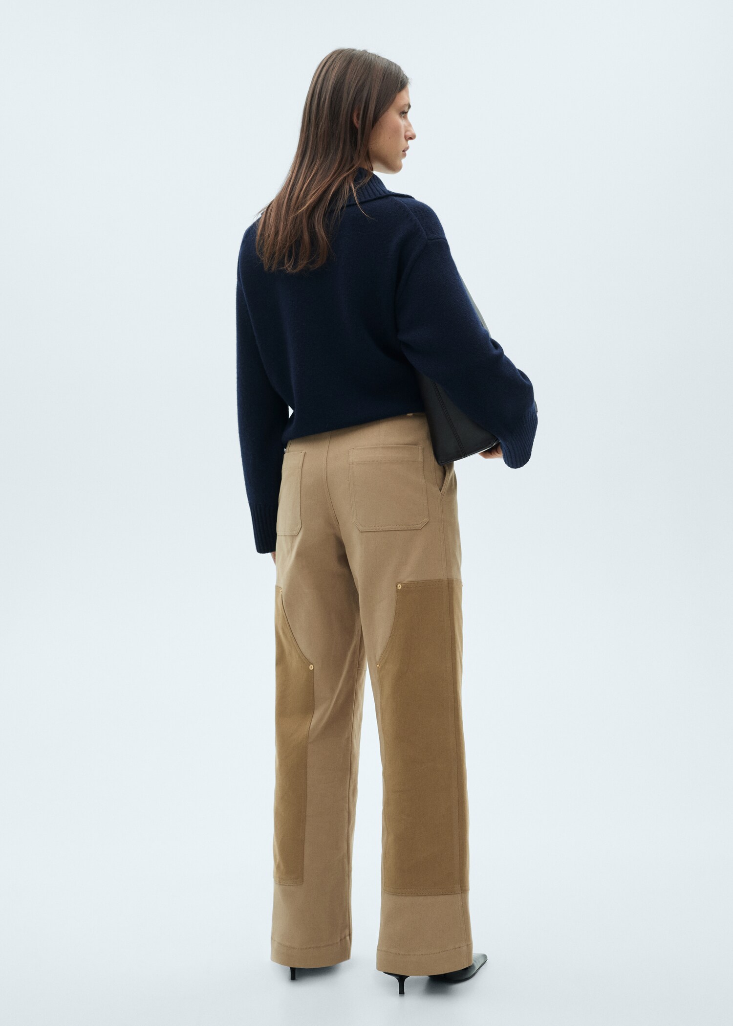 Contrasting panels trousers - Reverse of the article
