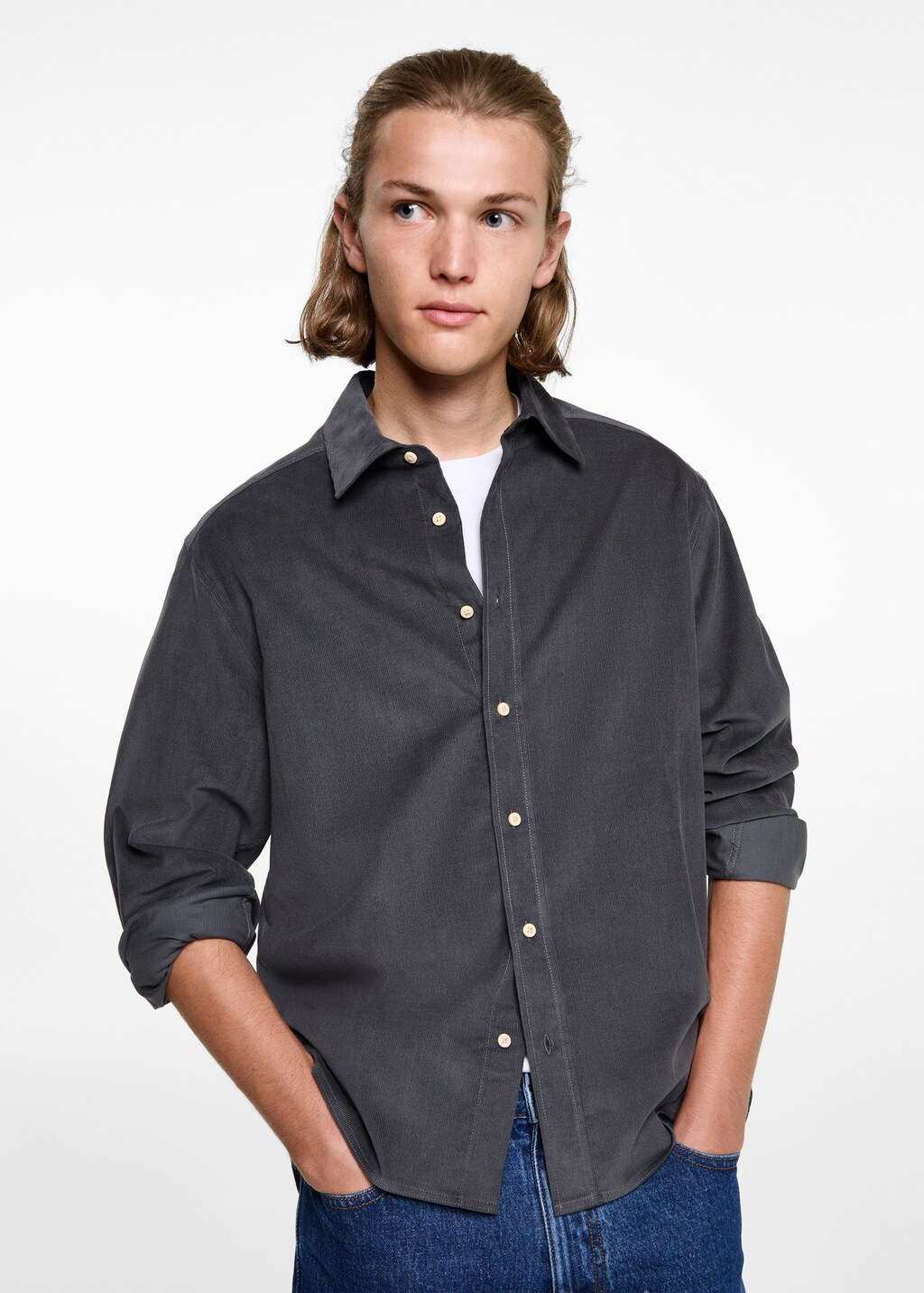 Chemise velours cotele regular fit Teen MANGO Cameroun