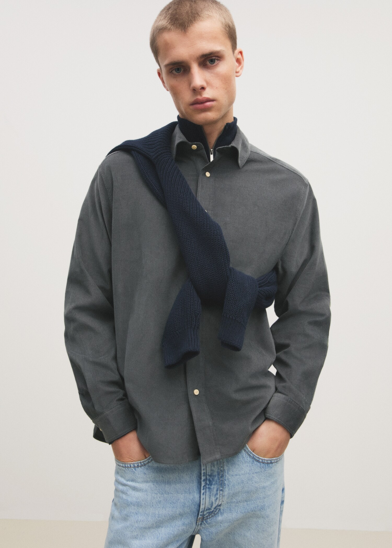 Рубашка regular fit из вельвета - Деталь изделия 6