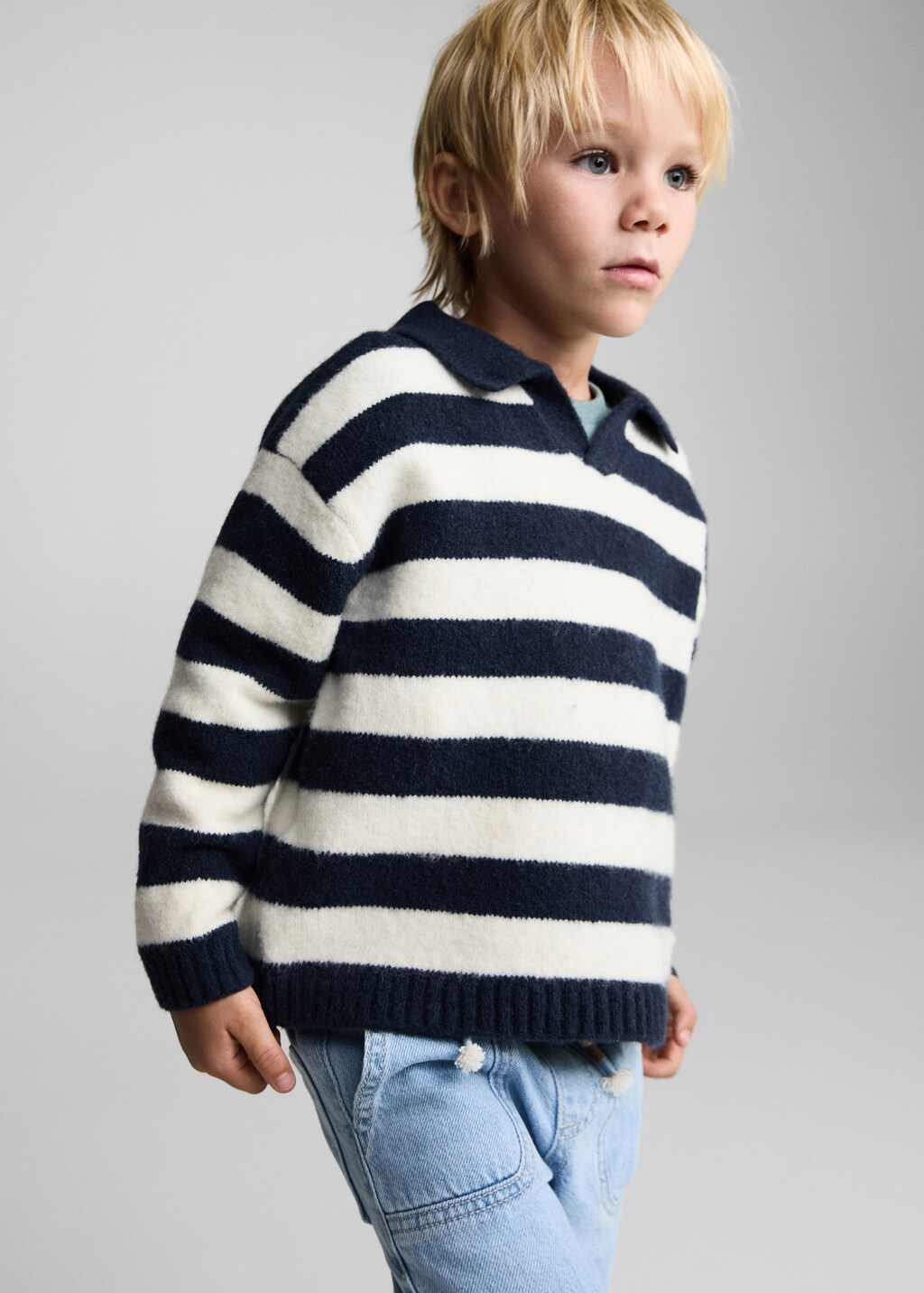 Striped polo neck sweater Kids MANGO United Kingdom