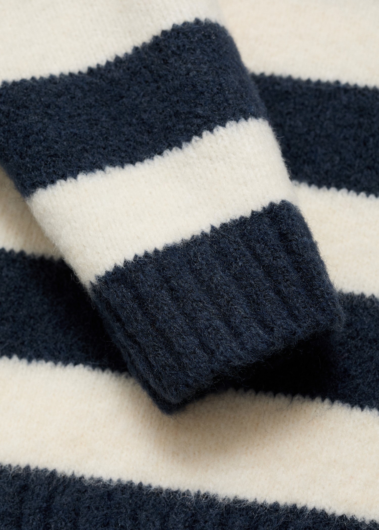 Striped polo-neck sweater - Details of the article 0