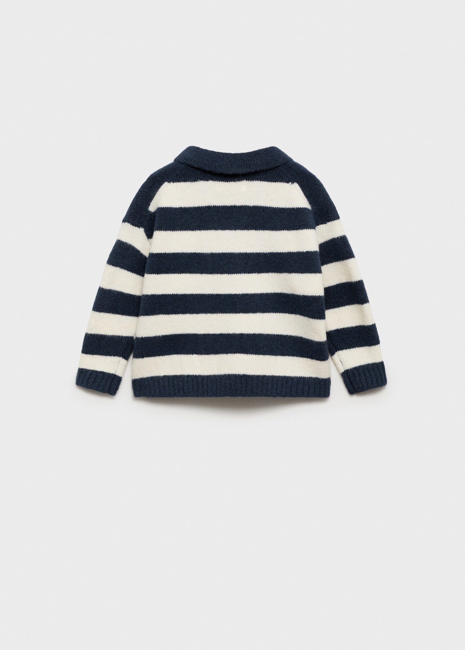 Striped polo-neck sweater - Reverse of the article