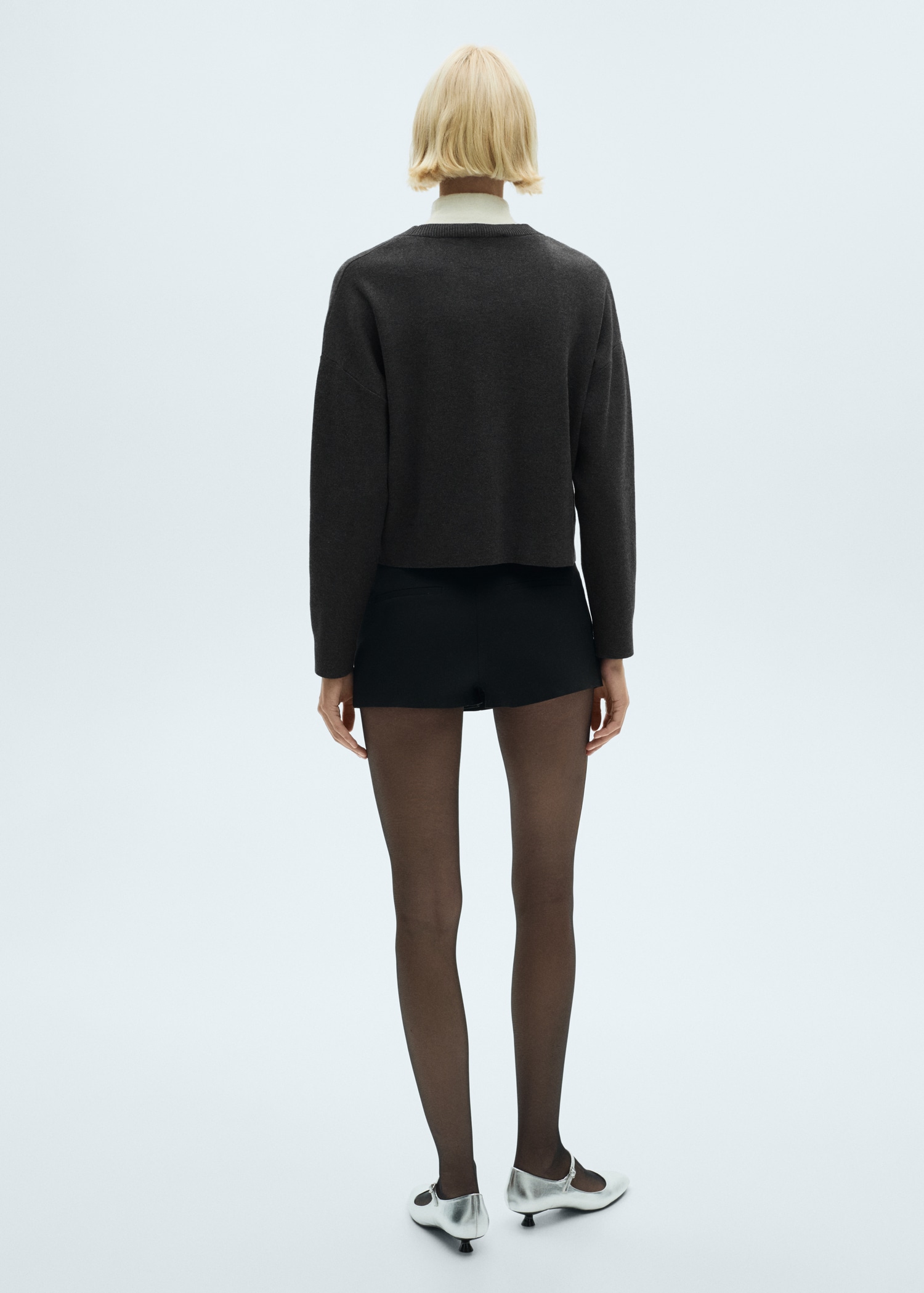 V-neck knitted cardigan - Reverse of the article