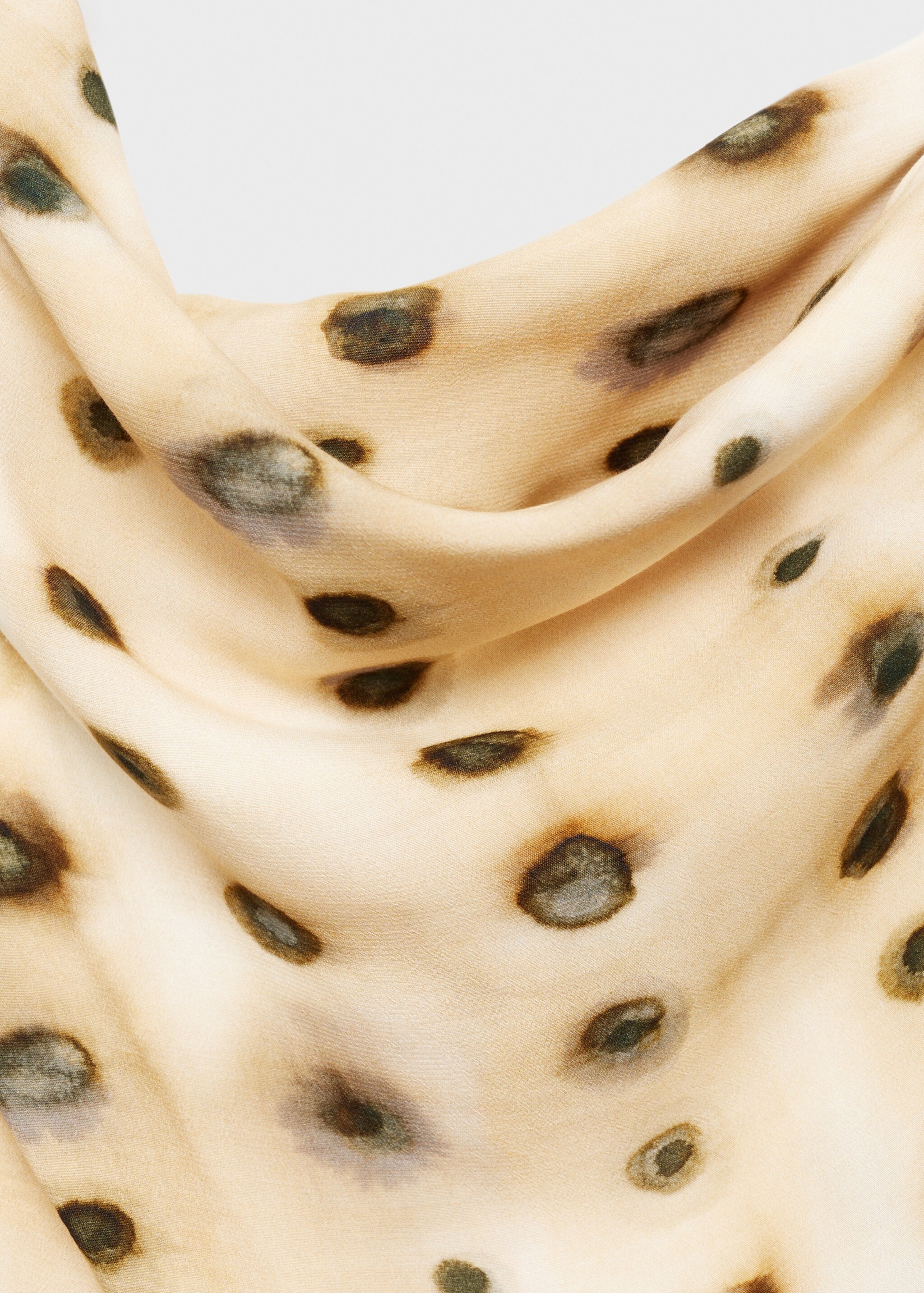 Vestido asimétrico lunares - Detalle del artículo 0, Beige. Ref: 77067716-00.