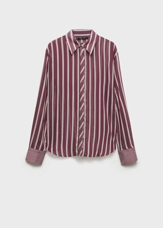 Mango Striped lyocell shirt