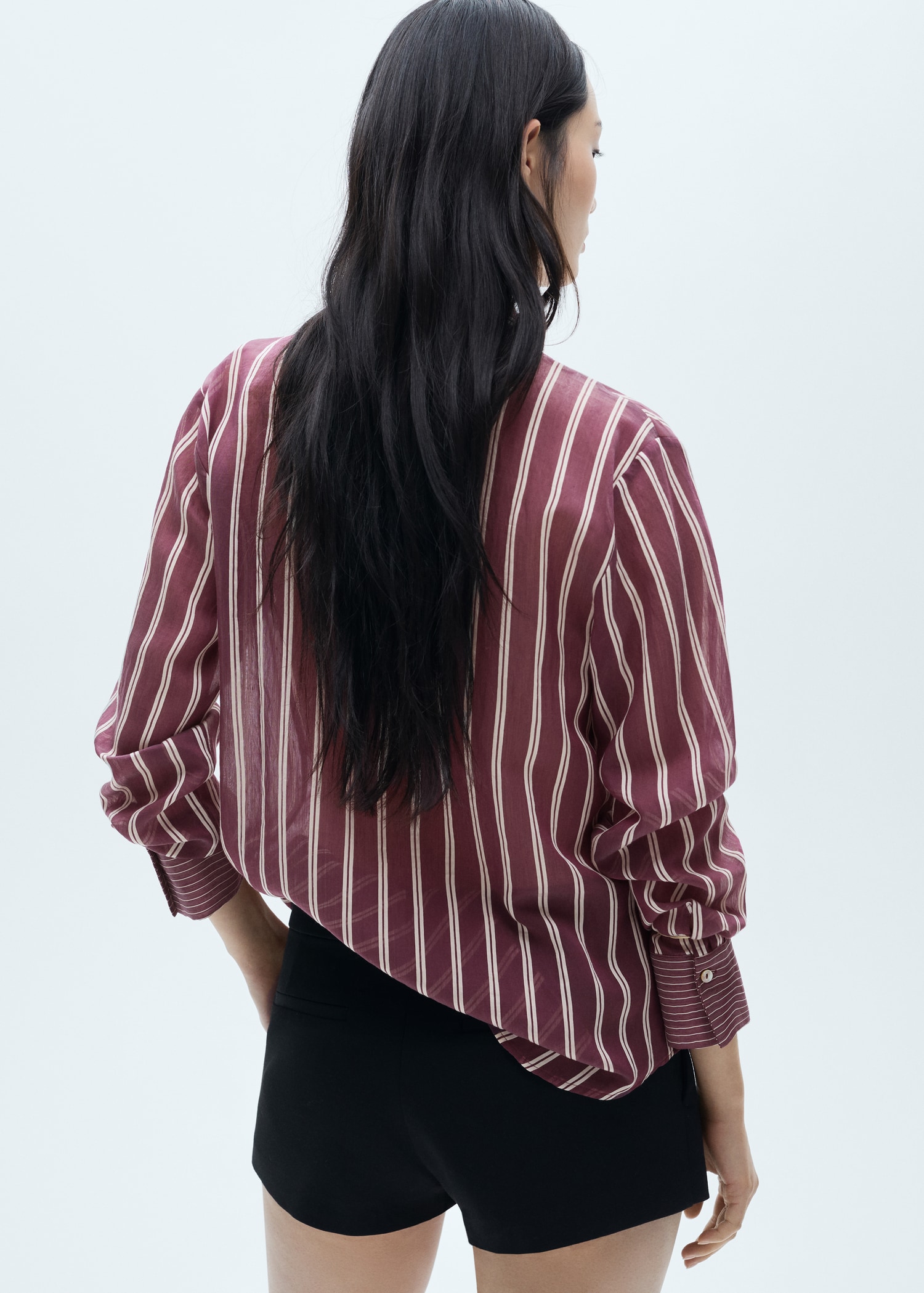 Striped lyocell shirt - Reverse of the article