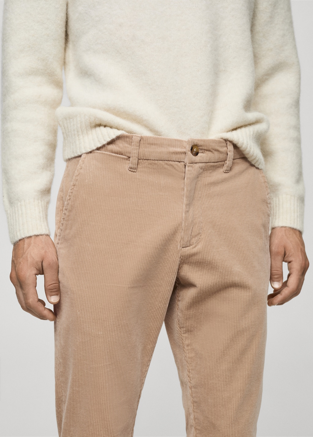 Corduroy slim-fit pants