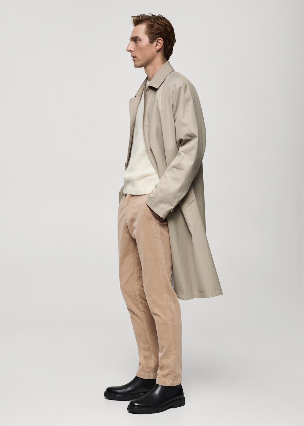 Corduroy slim-fit pants