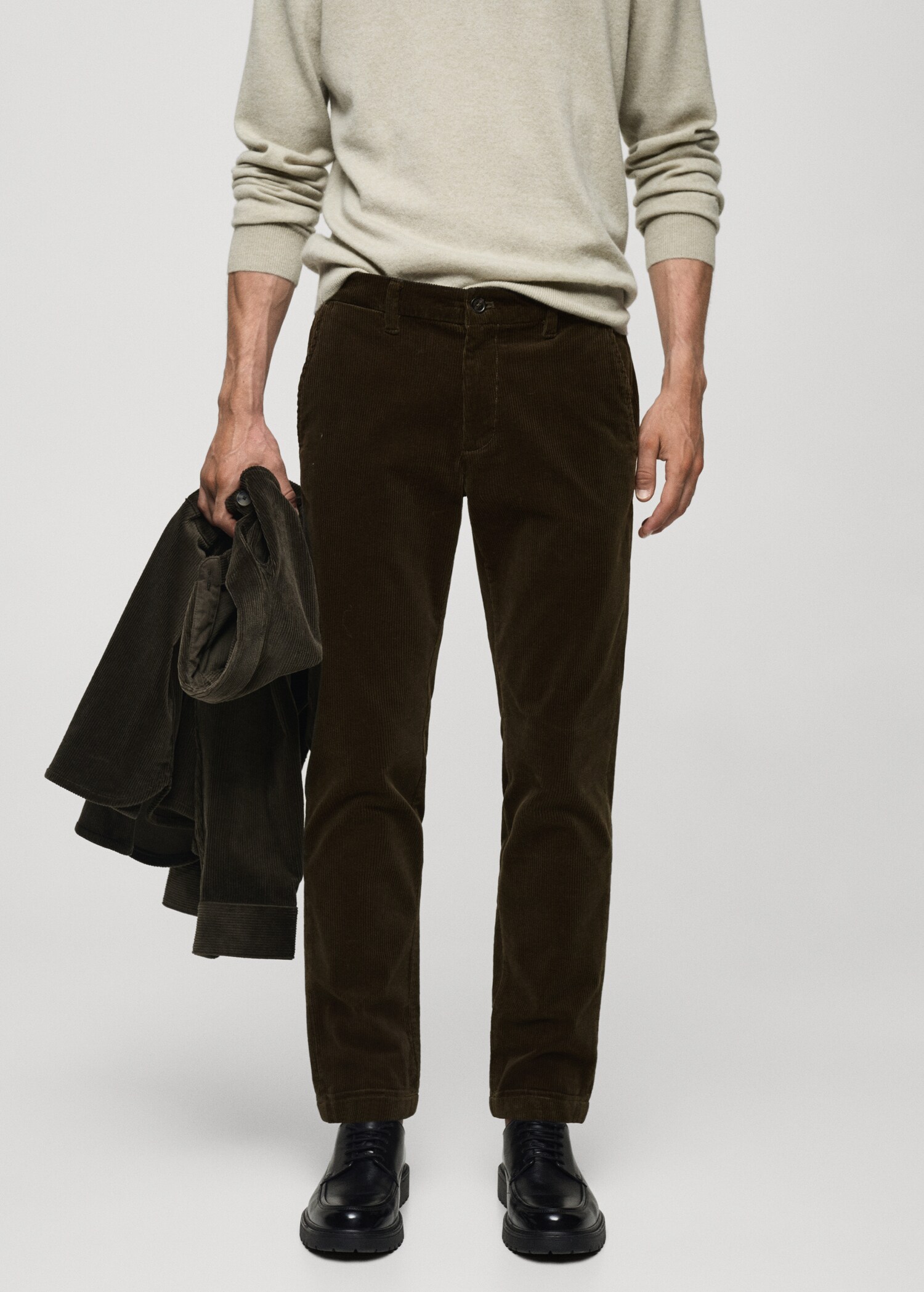 Corduroy slim-fit pants - Medium plane