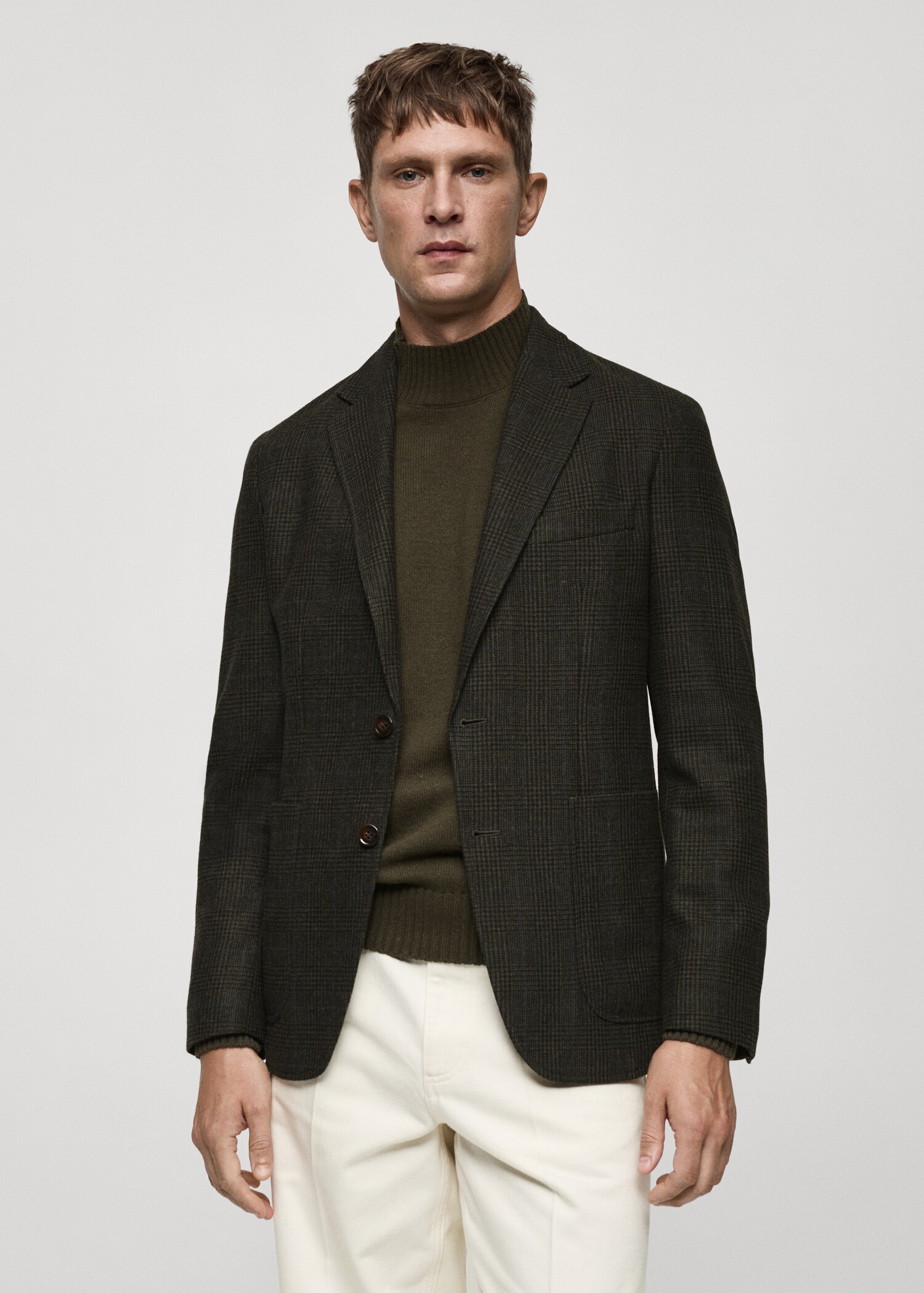 Veste slim-fit laine mélangée - Plan moyen
