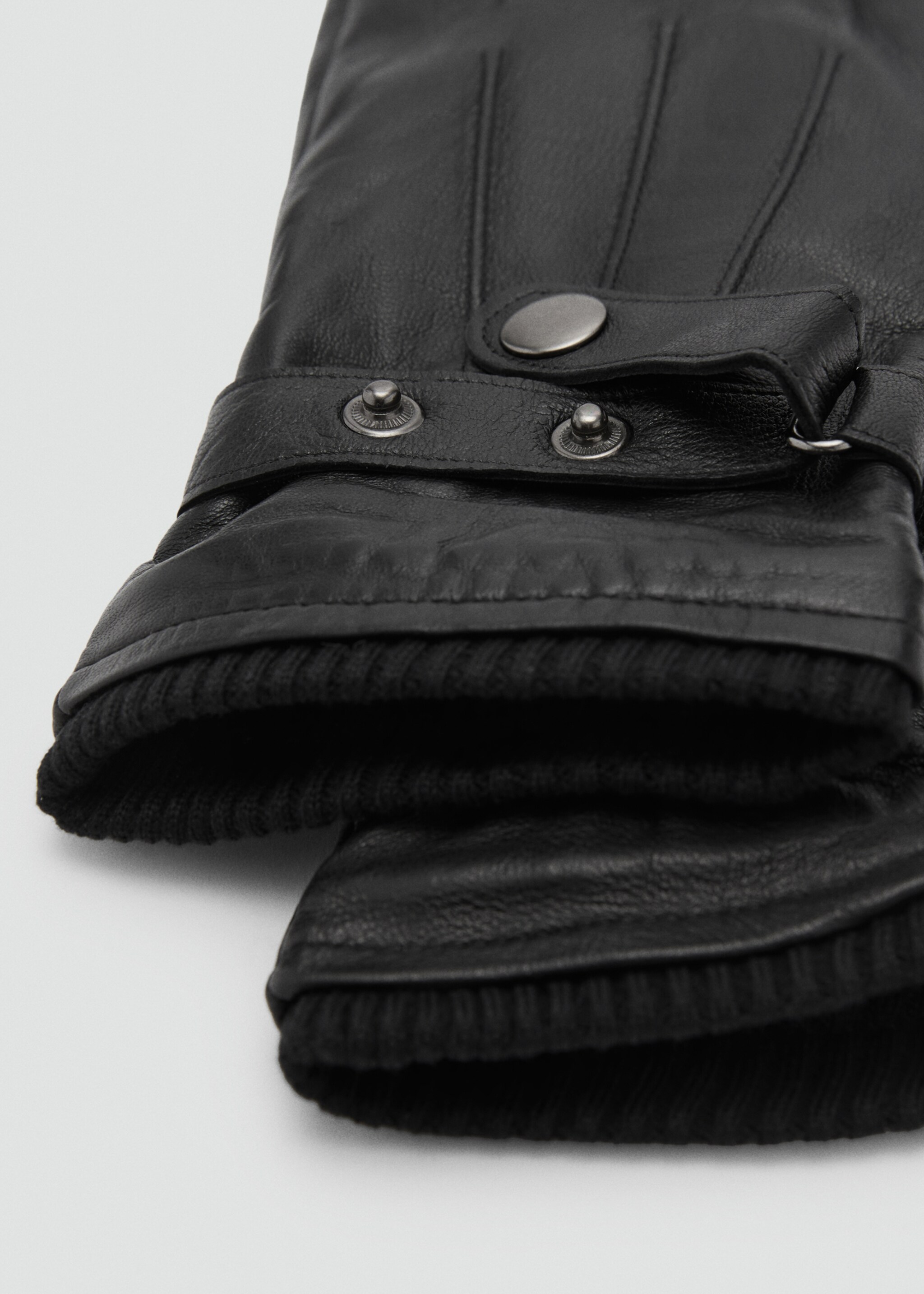 100% leather gloves with adjustable strap and buttons - Medium plane